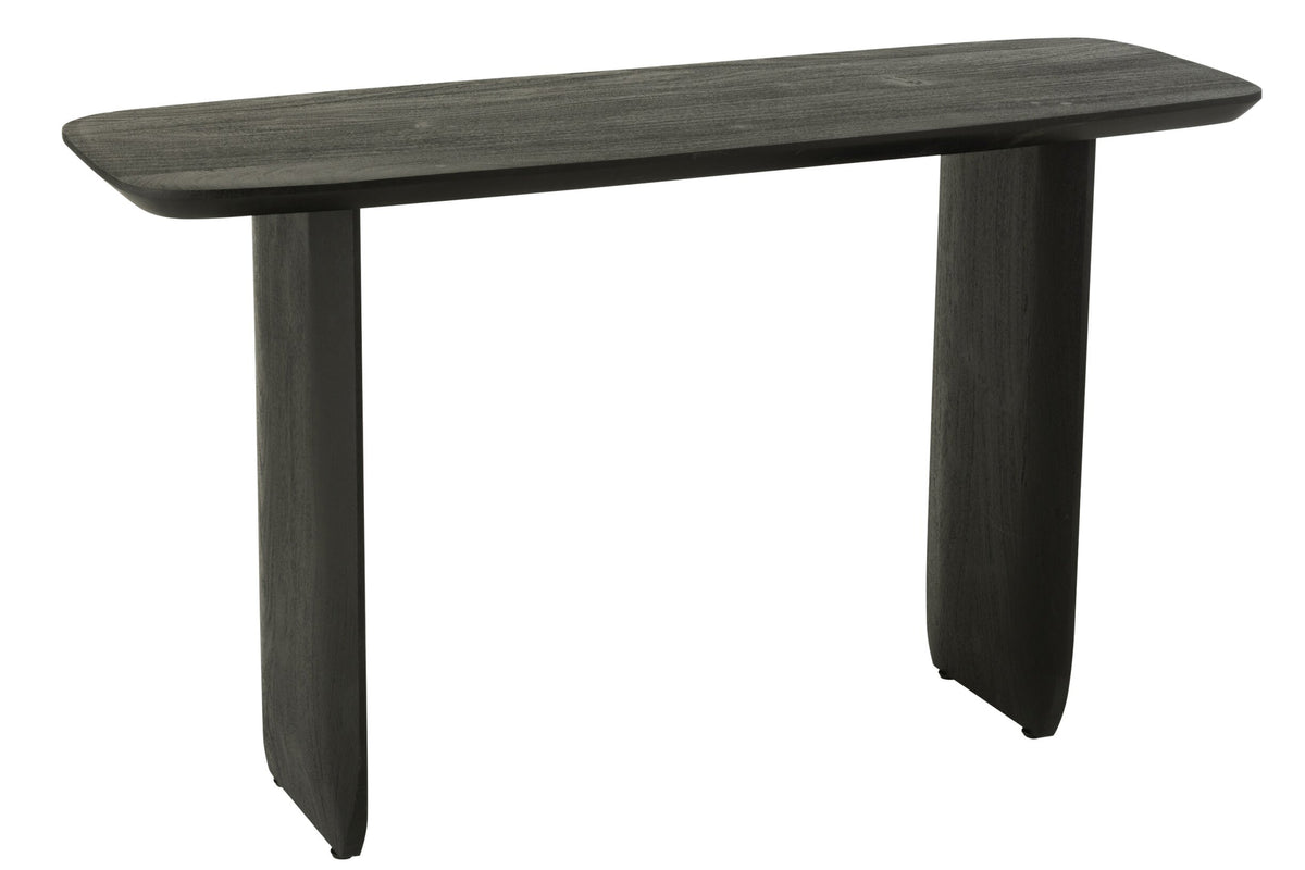 Konsolentisch Akazie – Akazienholz, schwarz, 130x46x76 cm