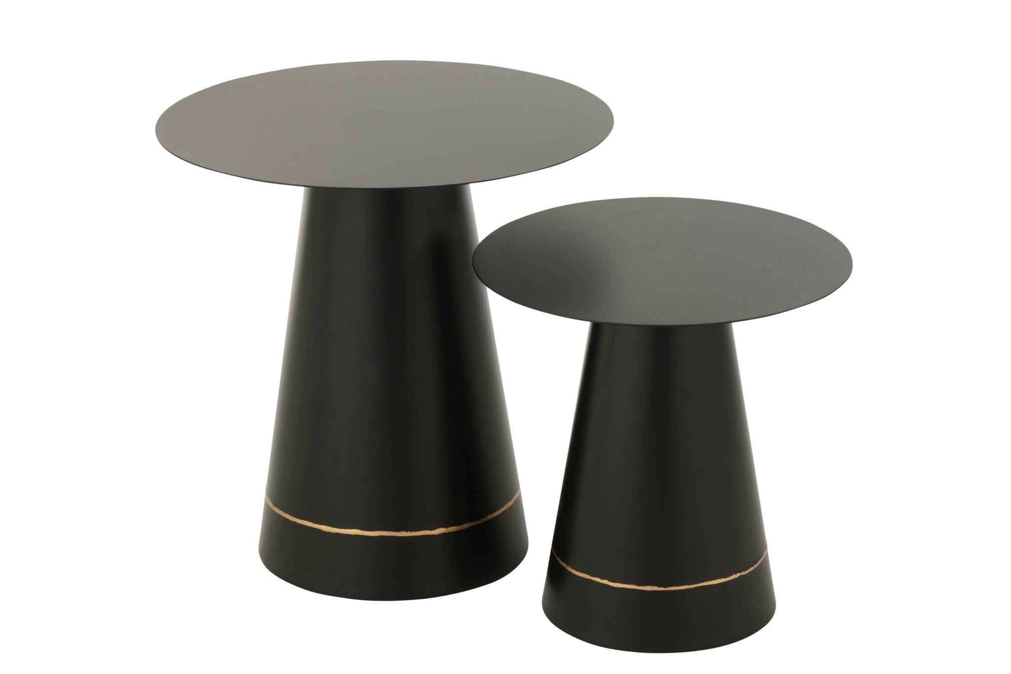 Beistelltische – Eisen, schwarz und gold, 2er-Set