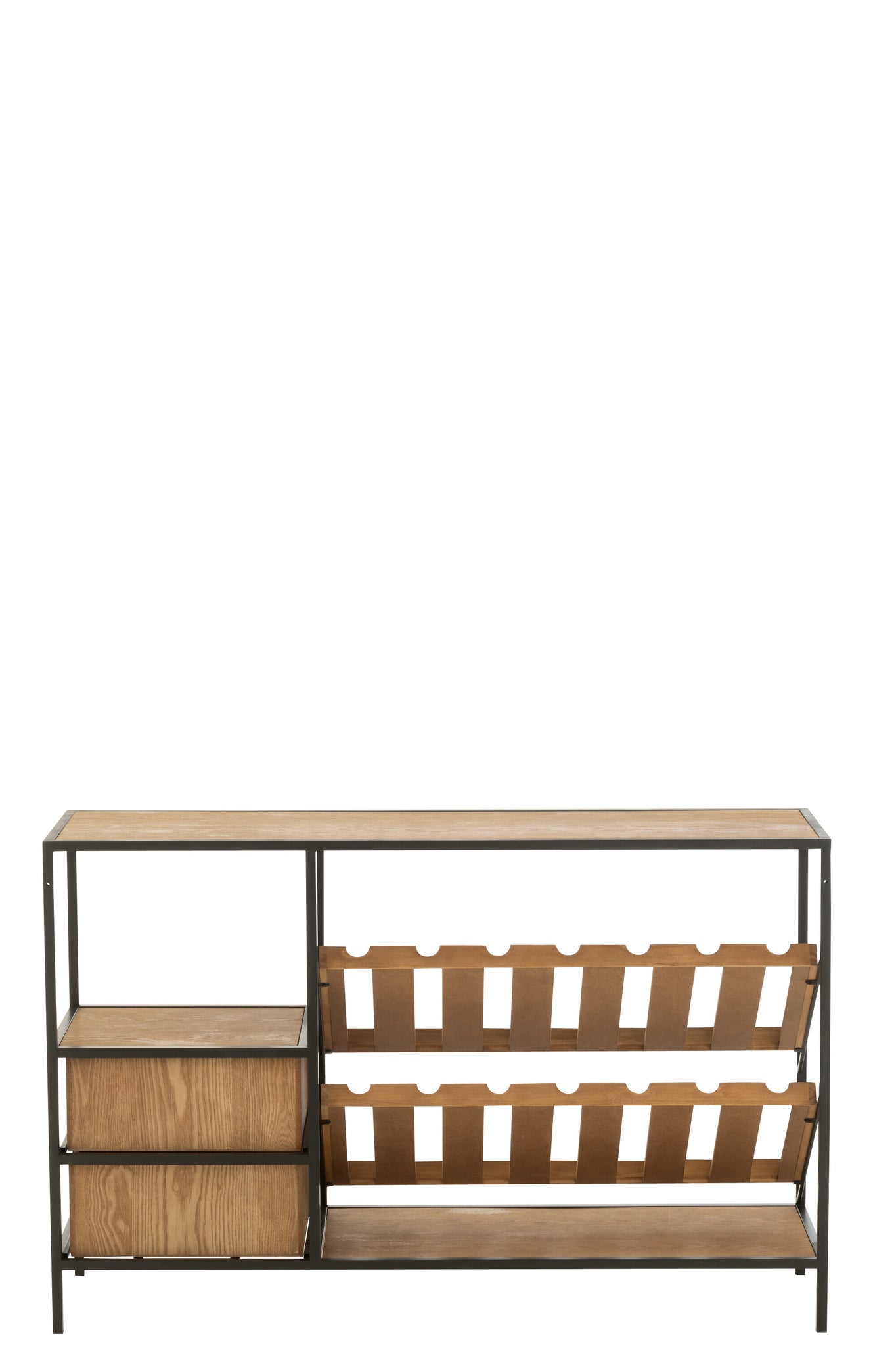 Bar Cabinet Wine Veneer Natural/Black Small