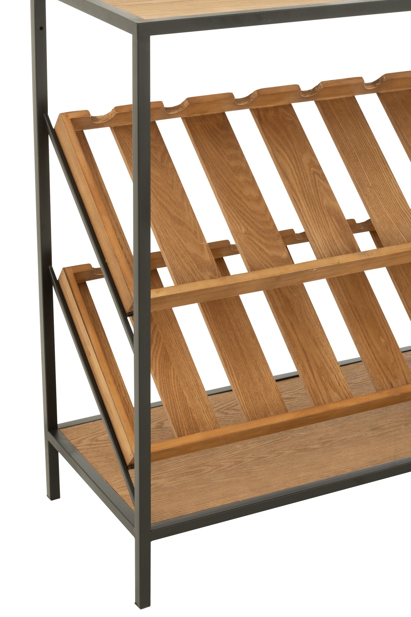 Bar Cabinet Wine Veneer Natural/Black Small