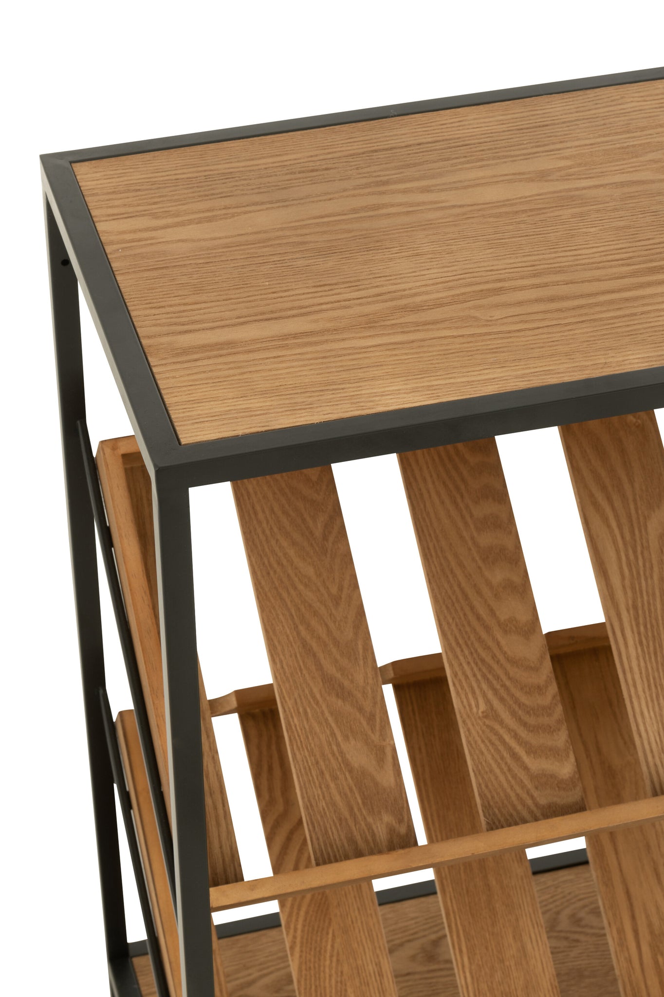 Bar Cabinet Wine Veneer Natural/Black Small