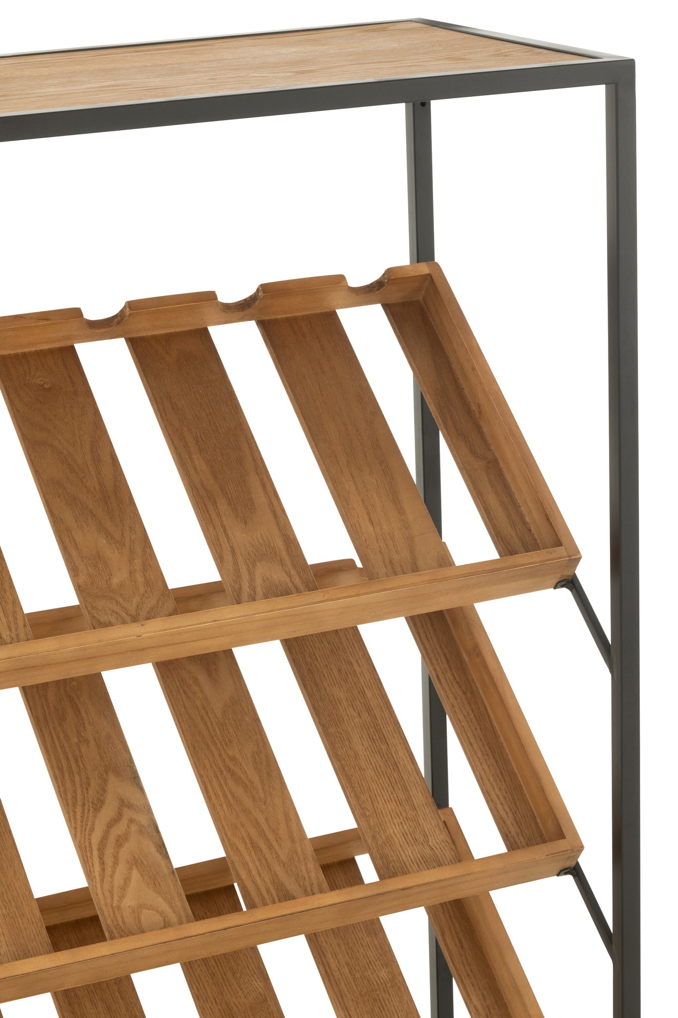 Bar Cabinet Wine Veneer Natural/Black Medium