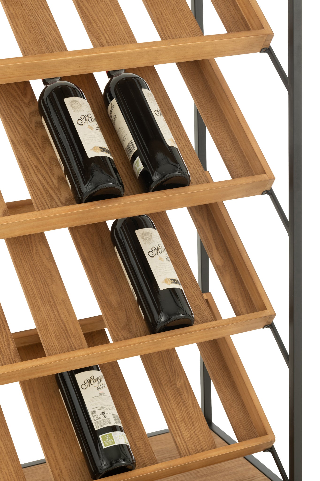 Bar Cabinet Wine Veneer Natural/Black Large