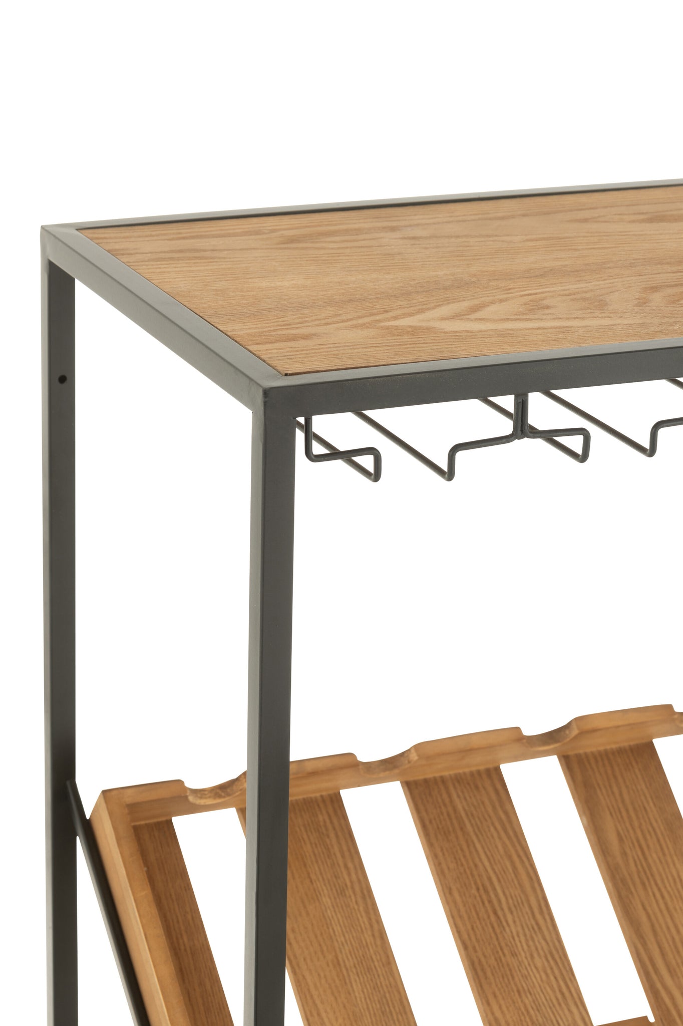 Bar Cabinet Wine Veneer Natural/Black Large