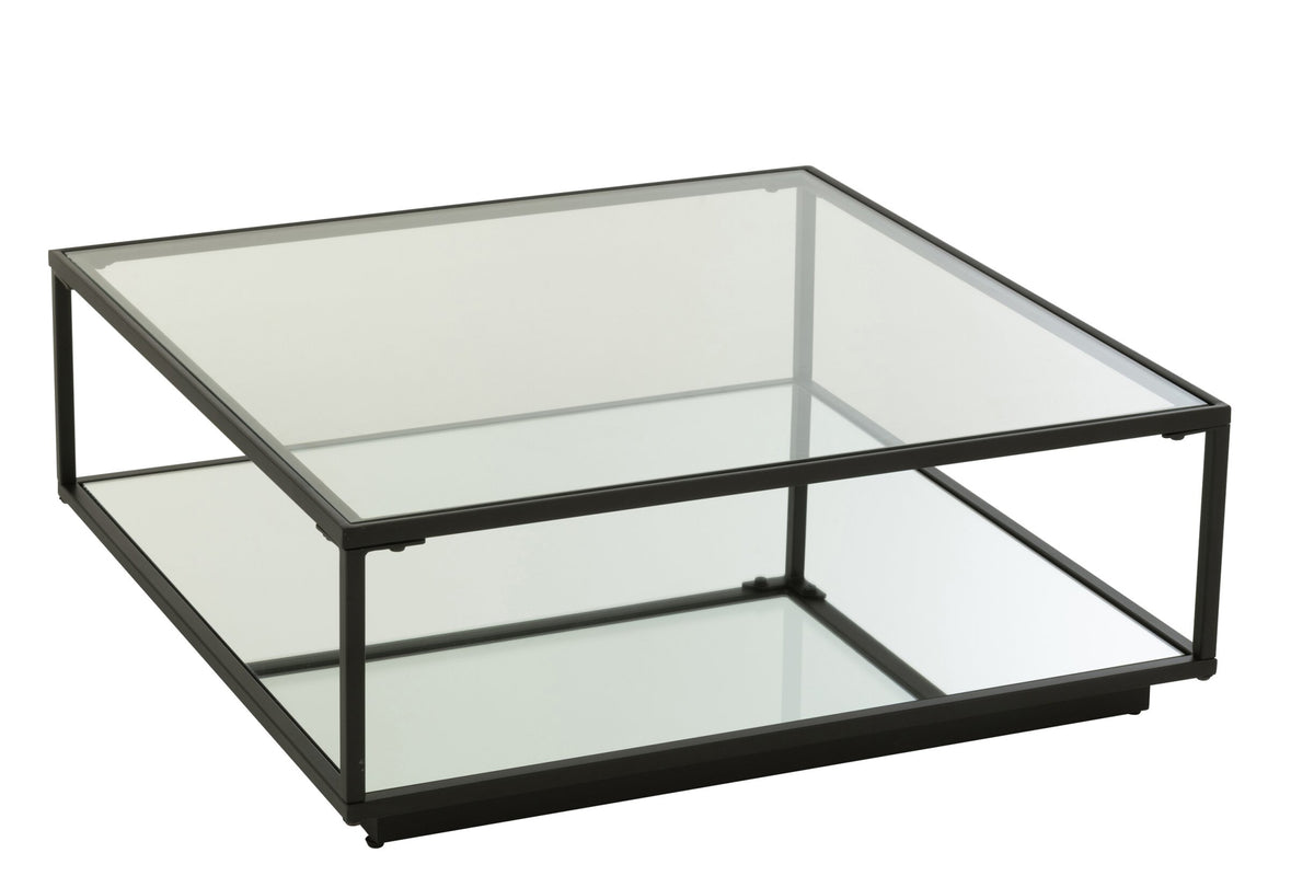 Couchtisch Eisen/Glas Schwarz Groß