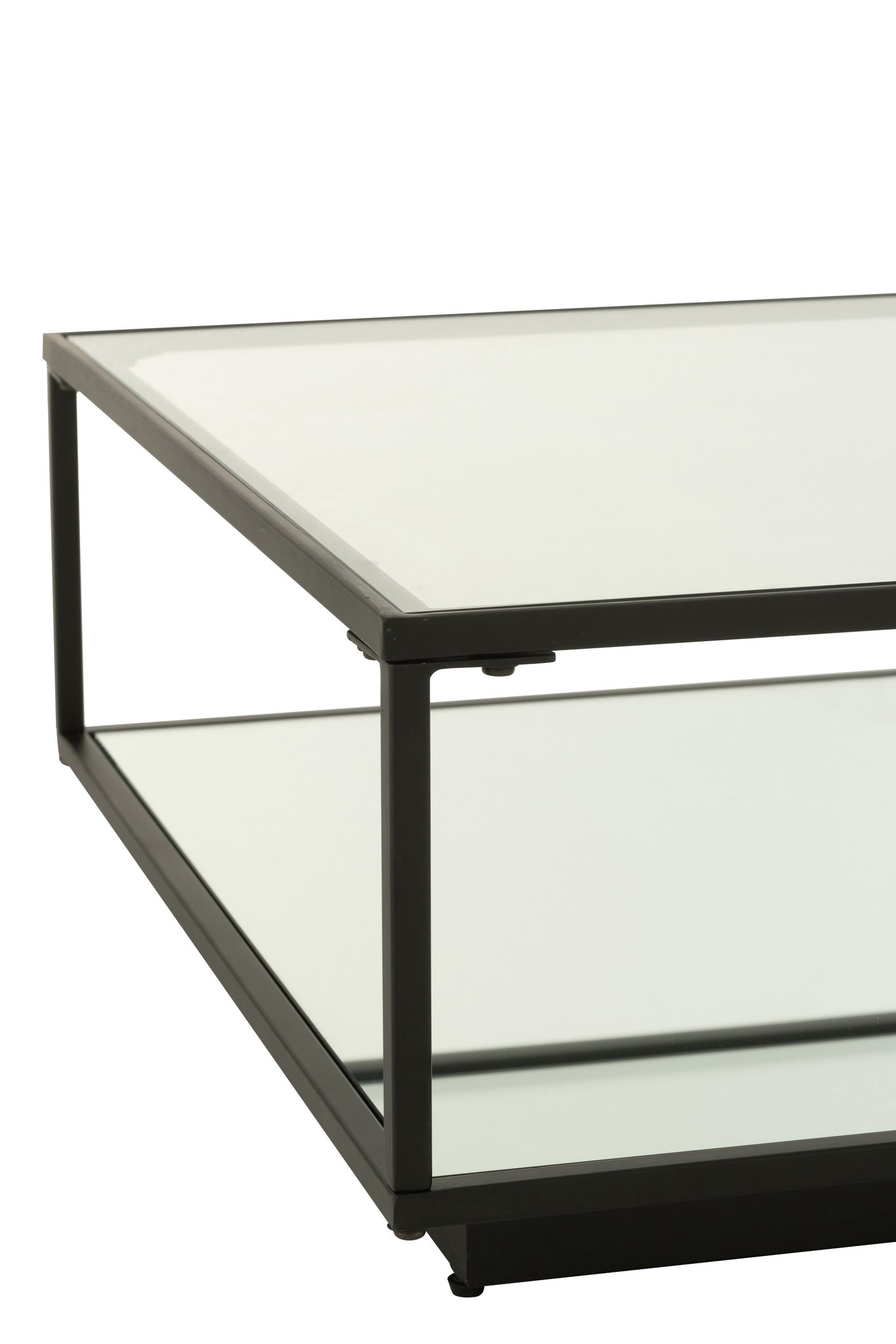 Coffee Table Iron/Glass Black Large