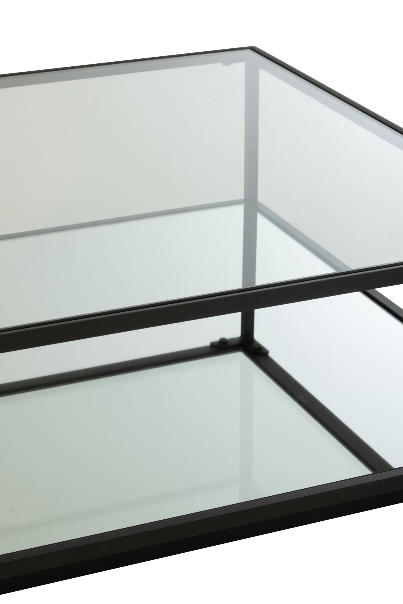 Coffee Table Iron/Glass Black Large