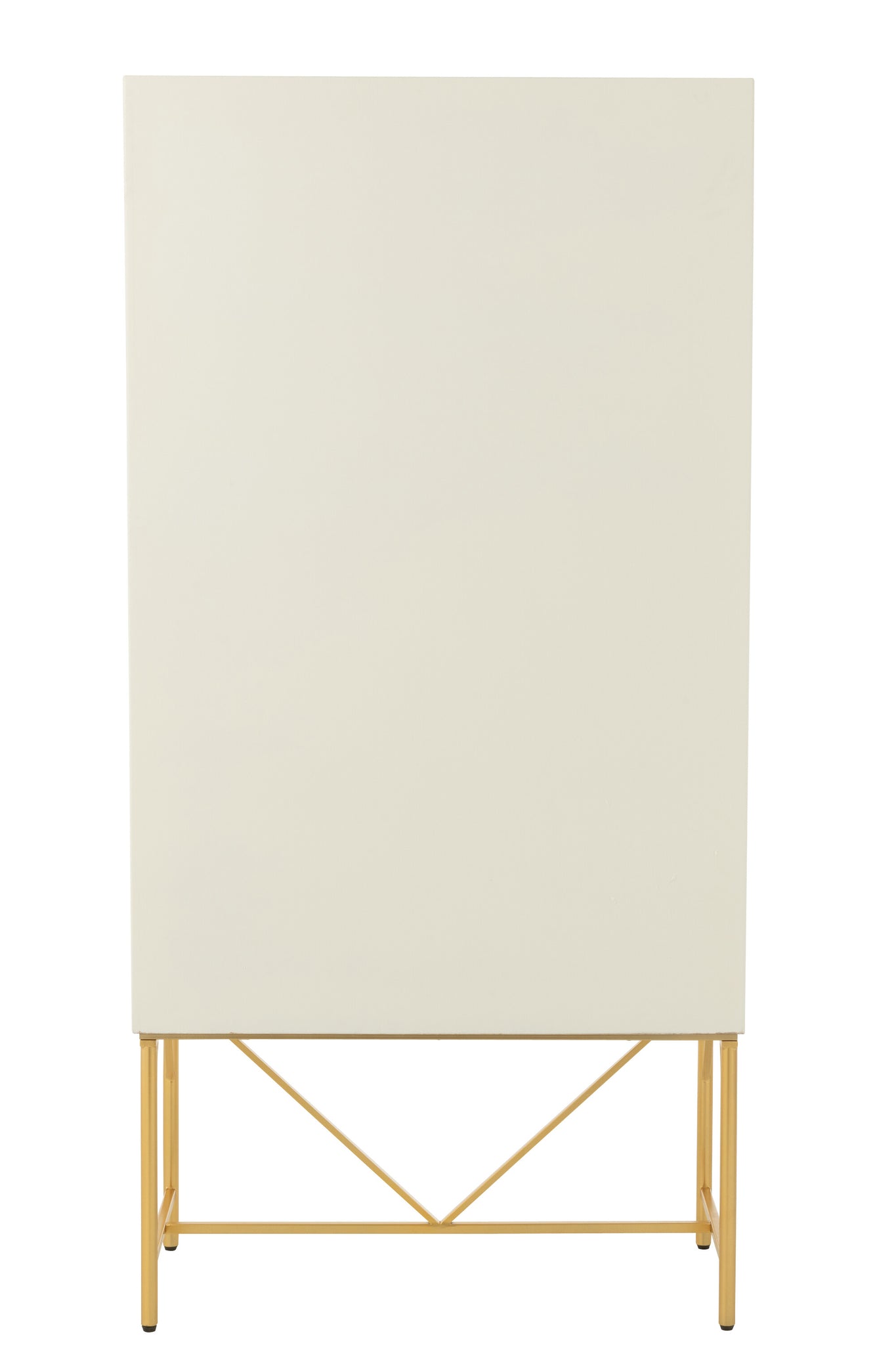 Chest Of Drawers Mdf/Metal White/Gold Colored