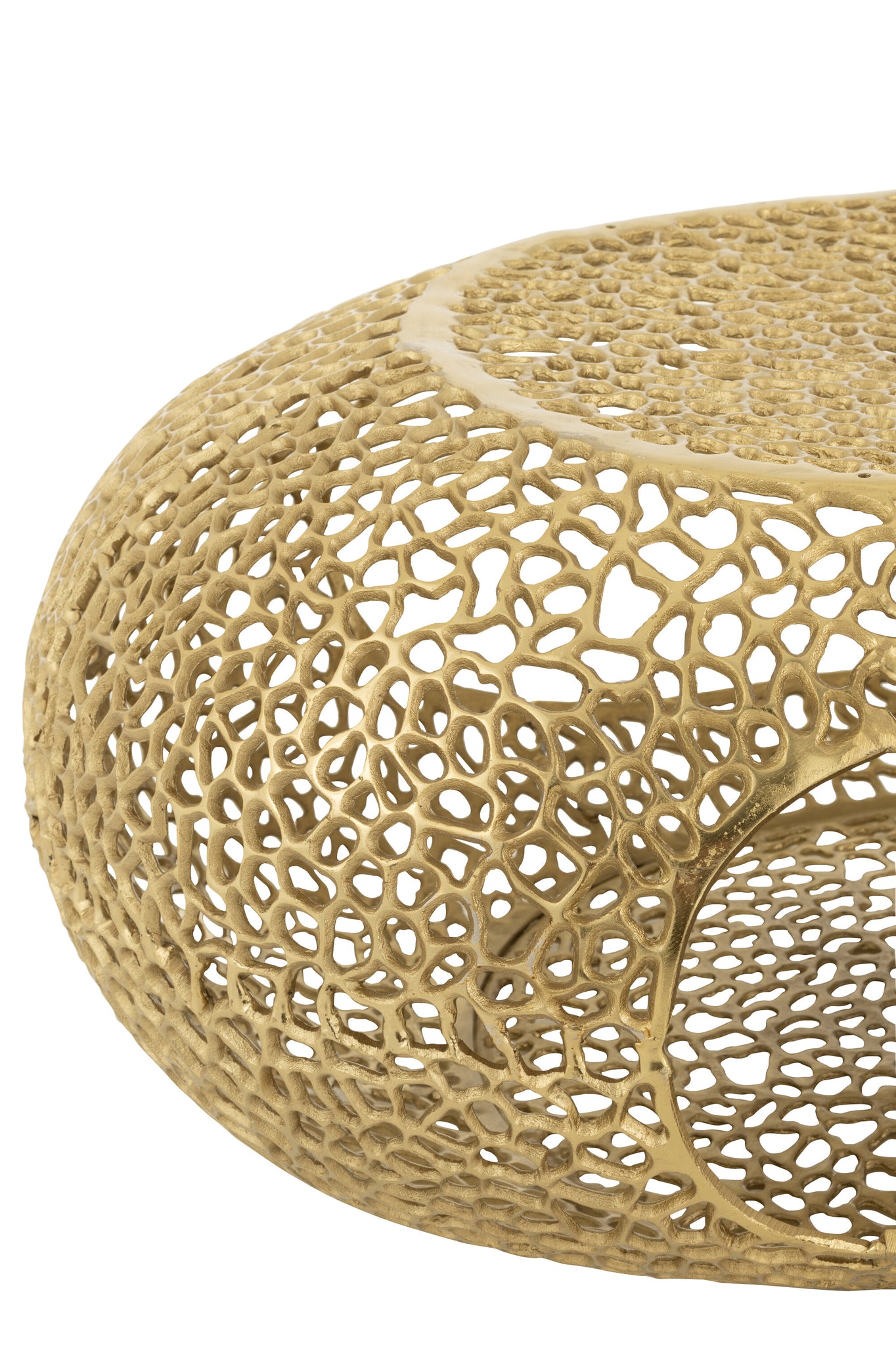 Coffee Table Oval Aluminium Gold Colored Large