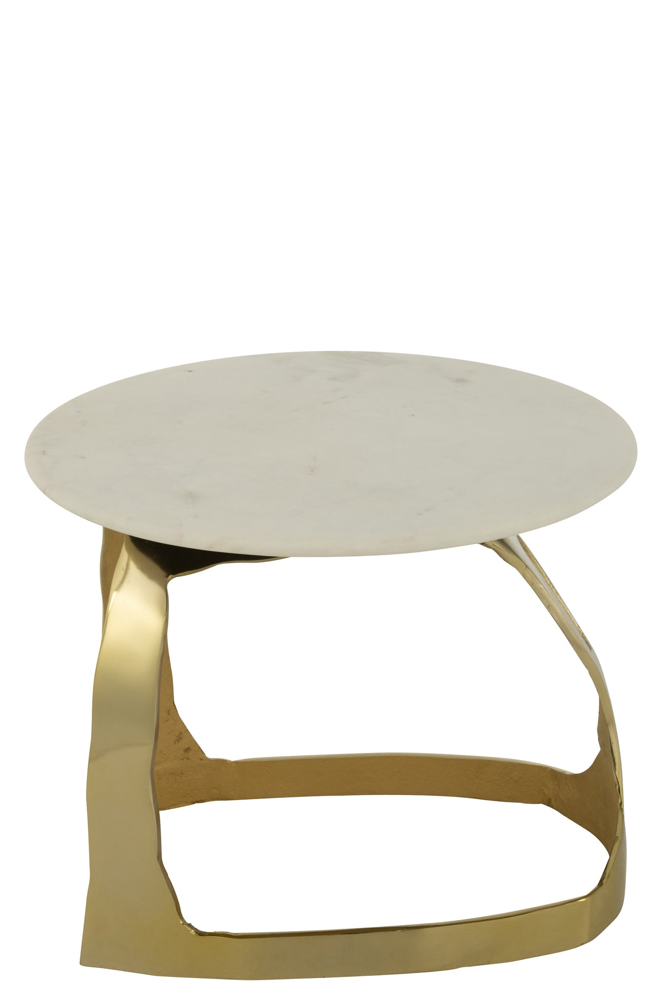 Side Table Aluminium/Stone Gold Colored/White Small