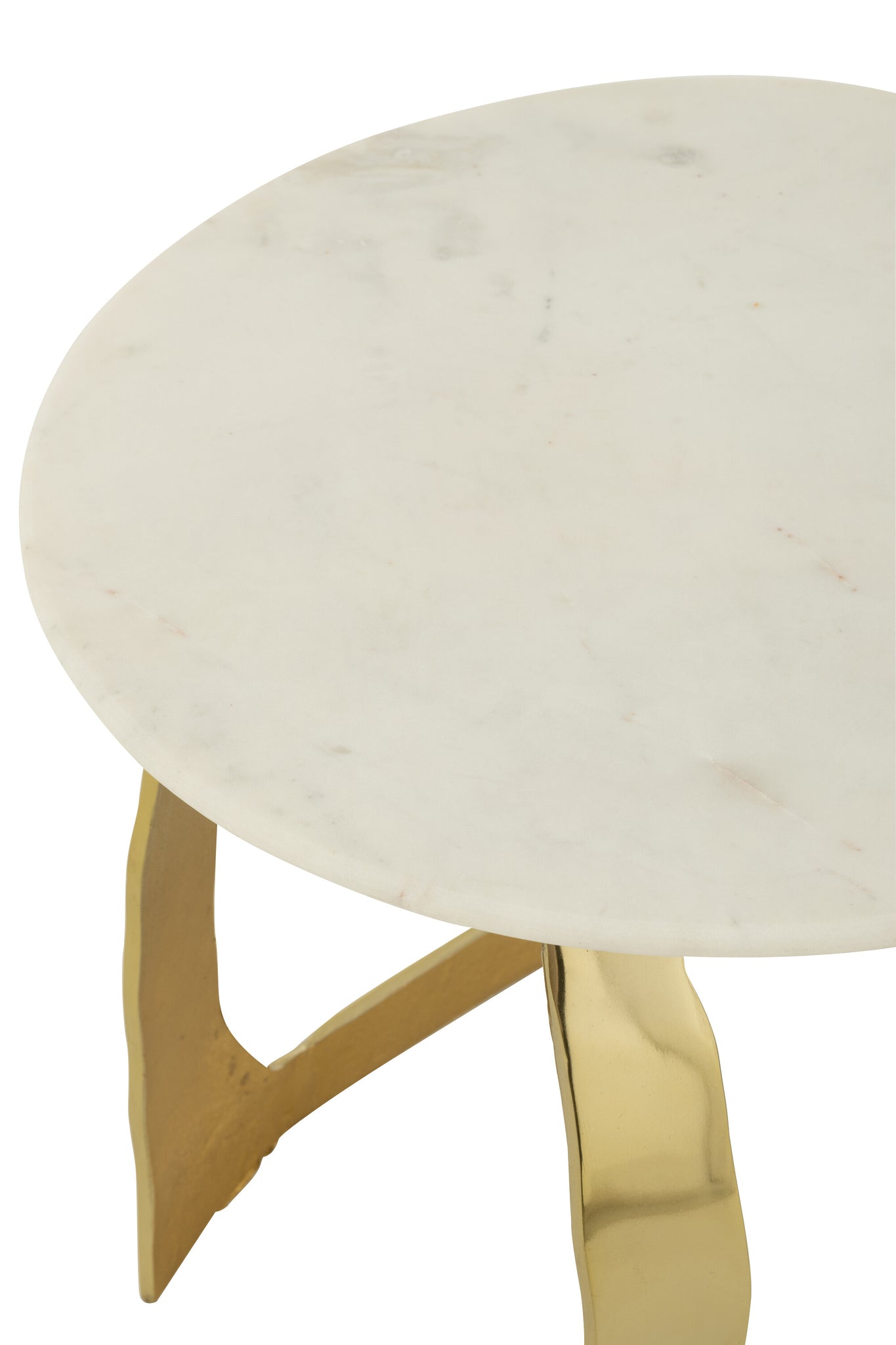 Side Table Aluminium/Stone Gold Colored/White Small
