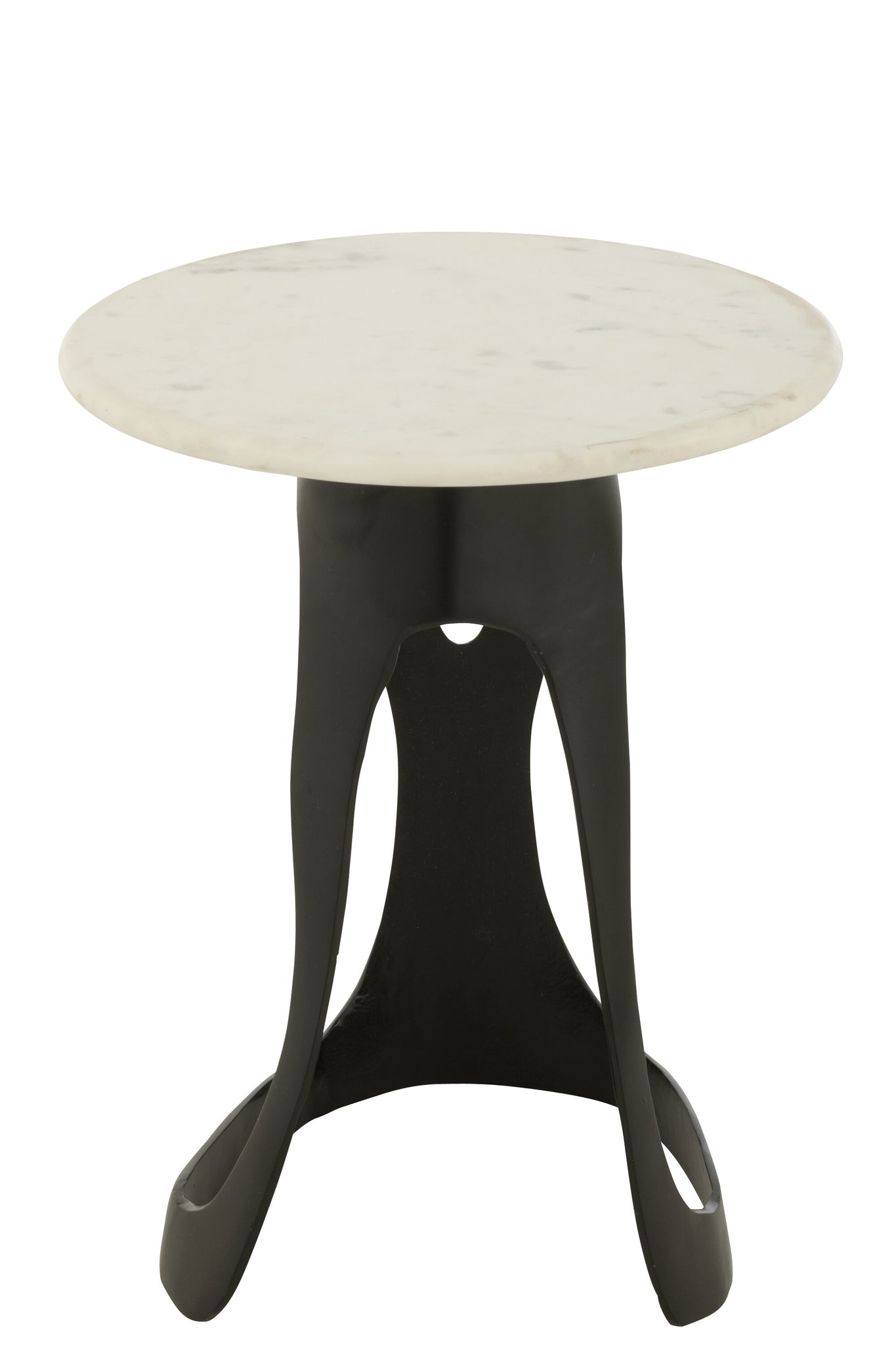 Side Table Aluminum/Stone Black/White Large