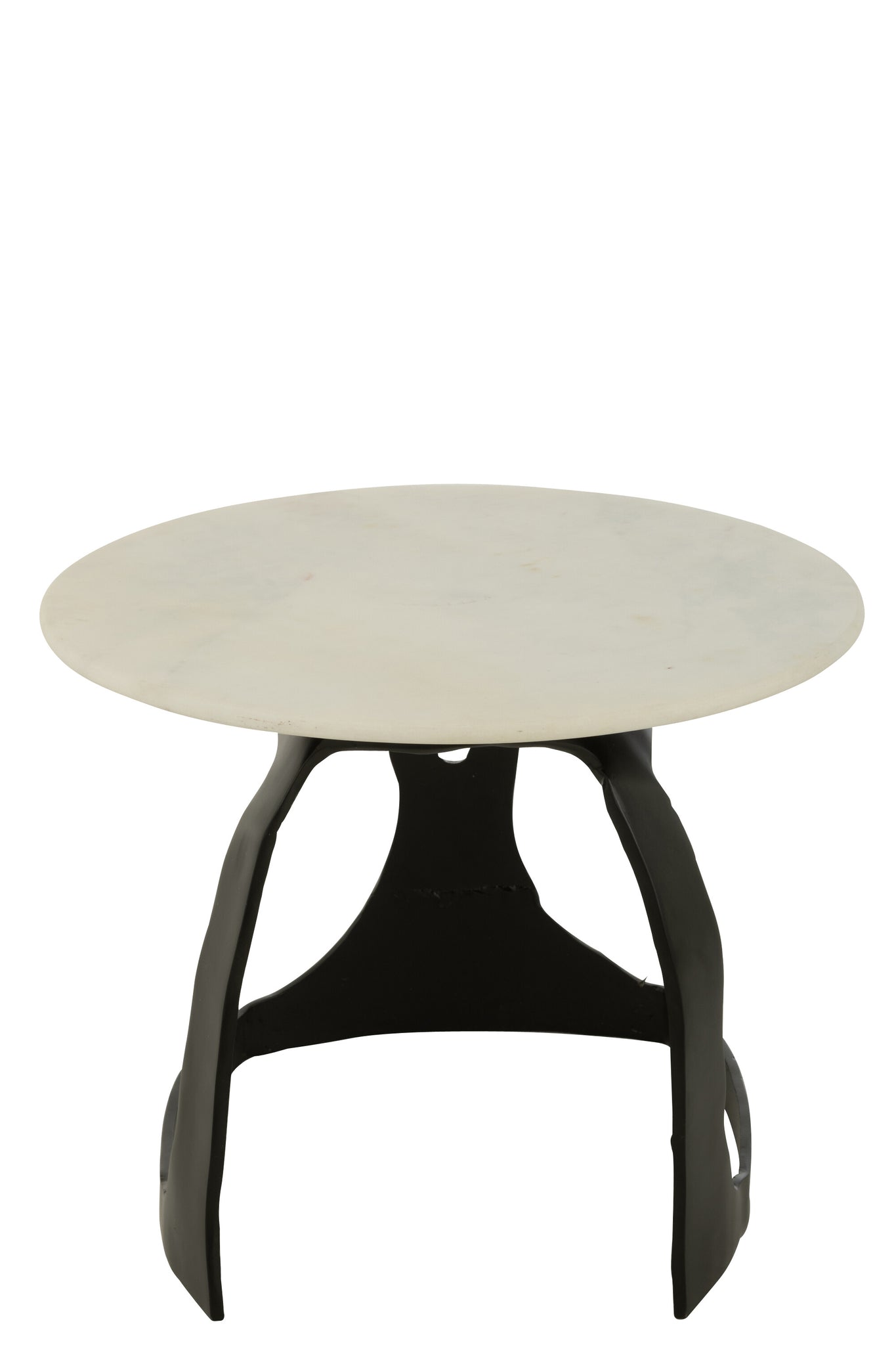 Side Table Aluminum/Stone Black/White Small