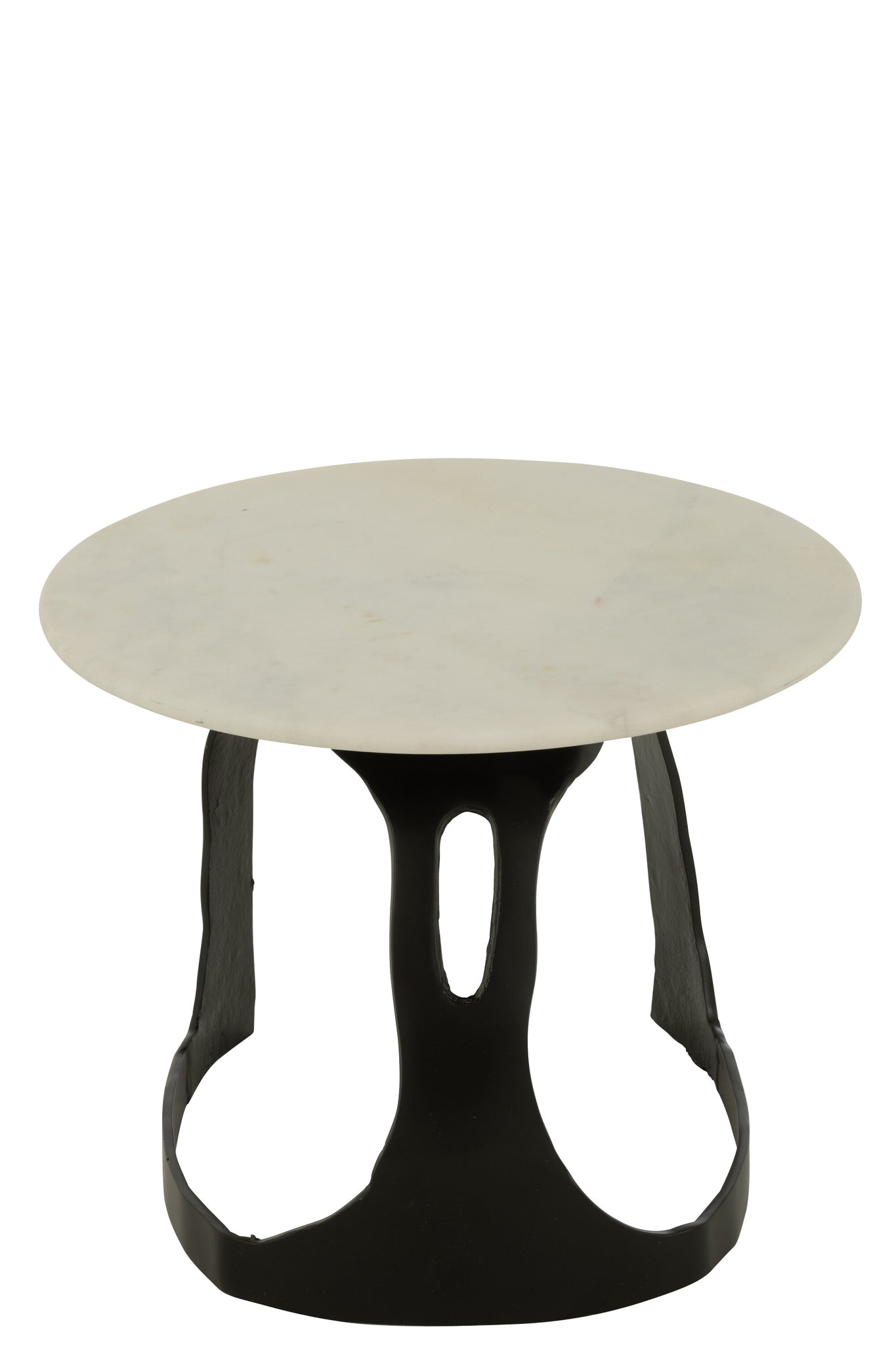 Side Table Aluminum/Stone Black/White Small