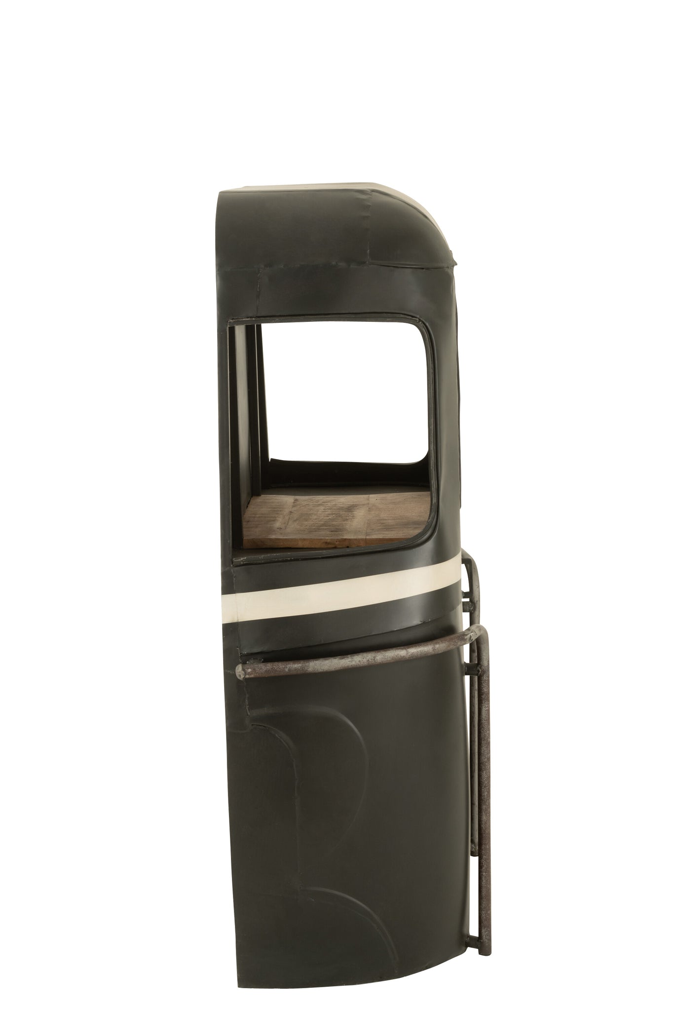 Bar Cabinet Cable Car Iron/Mango Wood Black/White