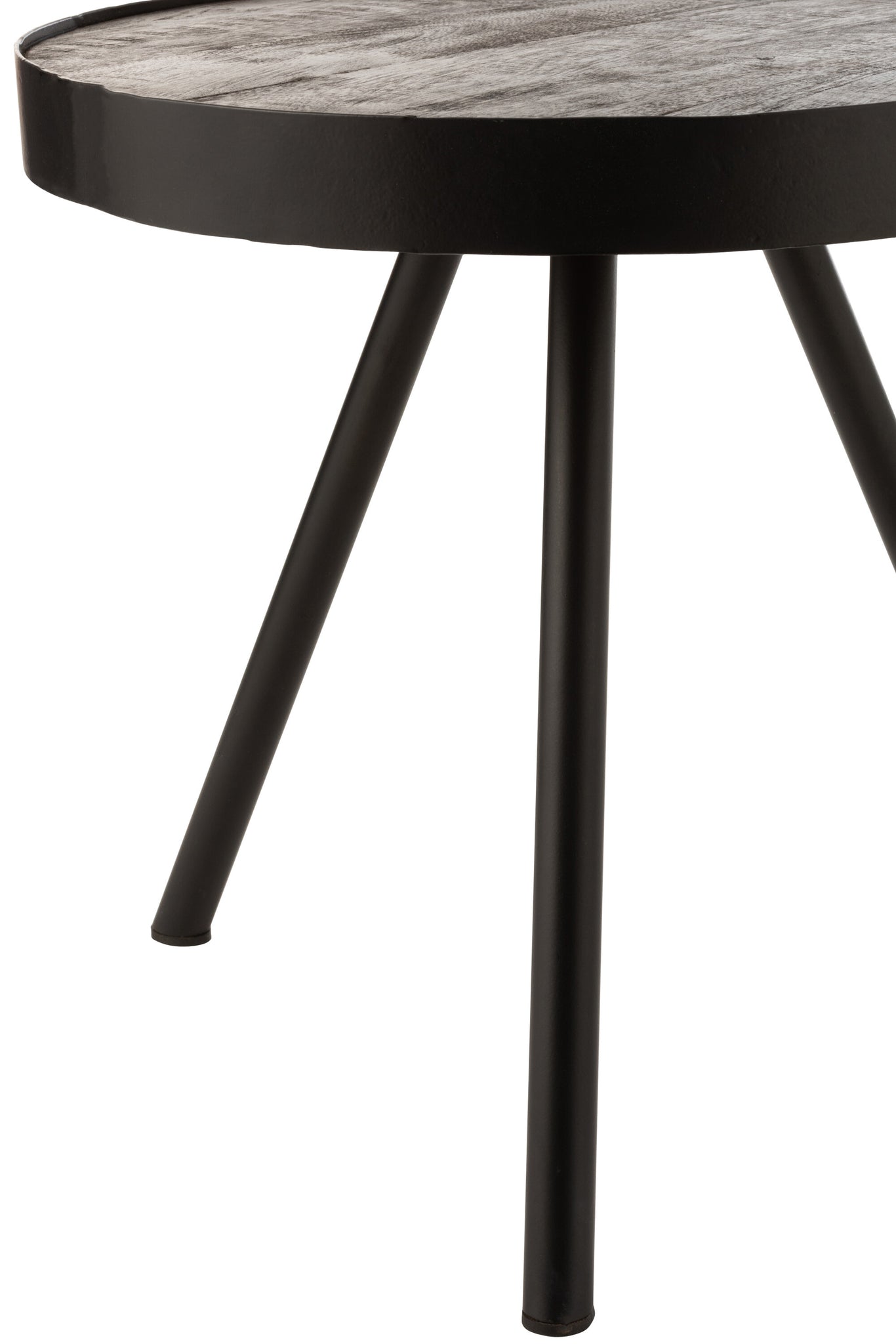Side Table Fien Mango Wood Iron Dark Brown Black