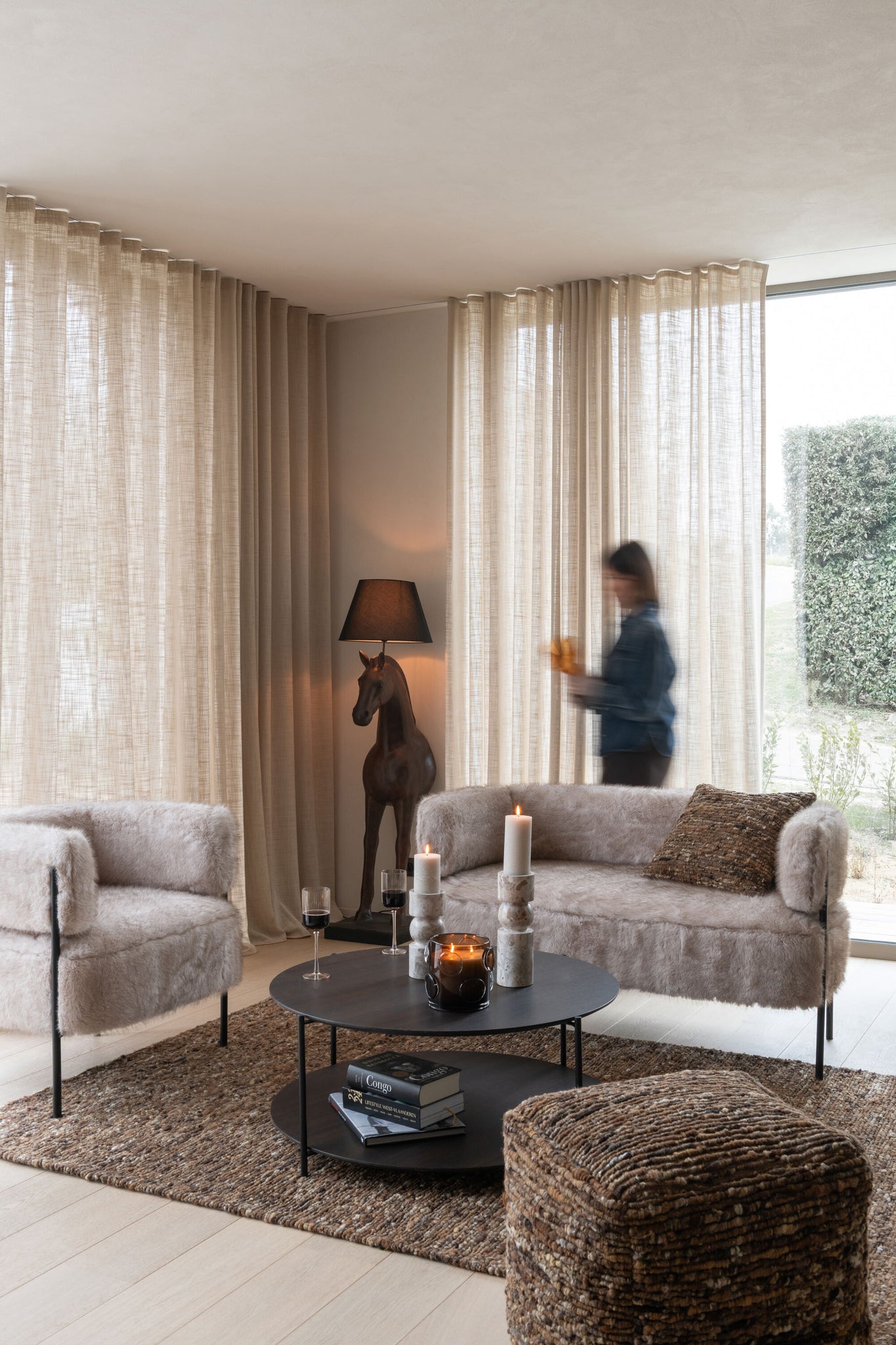 Rug Woven Wool Brown