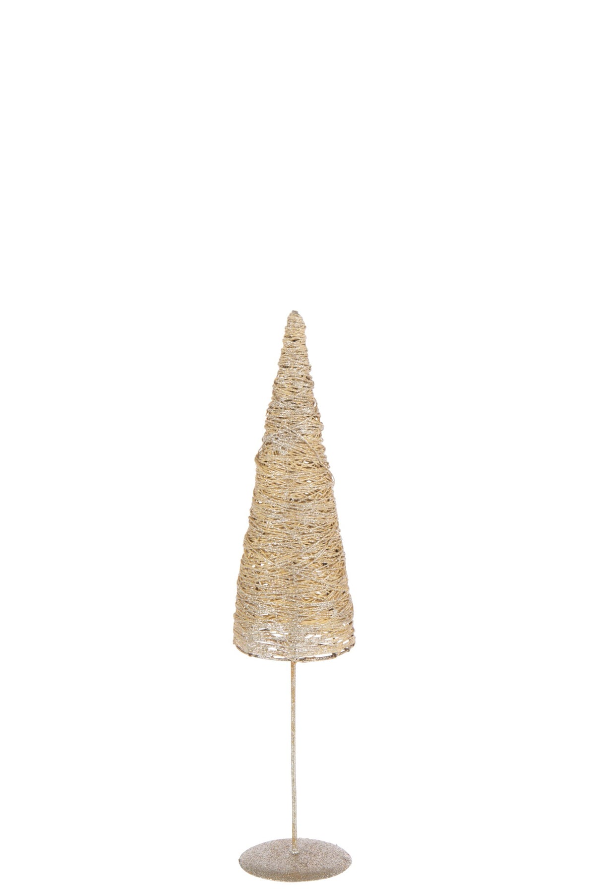 Decoratieve kerstboom op voet – papier en metaal, goud, 58 cm