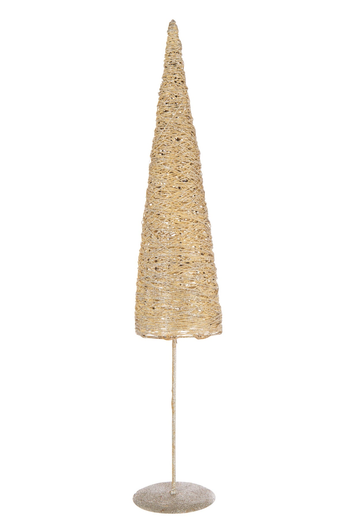 Decoratieve kerstboom op voet – papier en metaal, goud, 85 cm