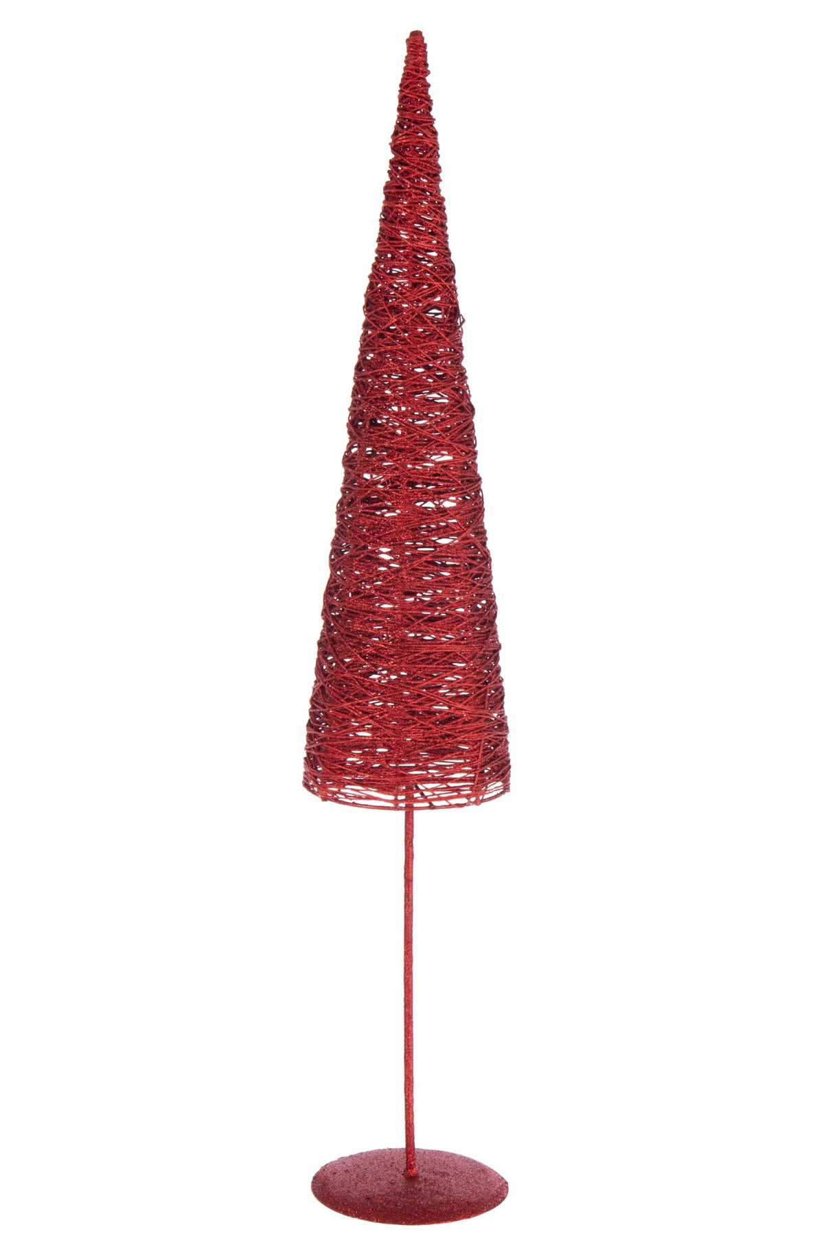 Decoratieve kerstboom op voet – papier en metaal, kerstrood, 85 cm