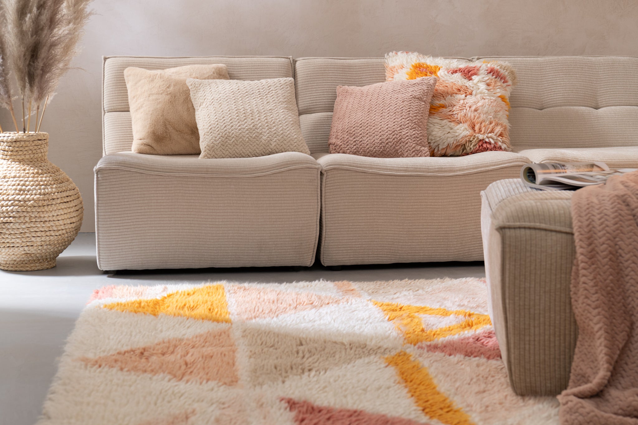 Kissen aus Polyester, beige