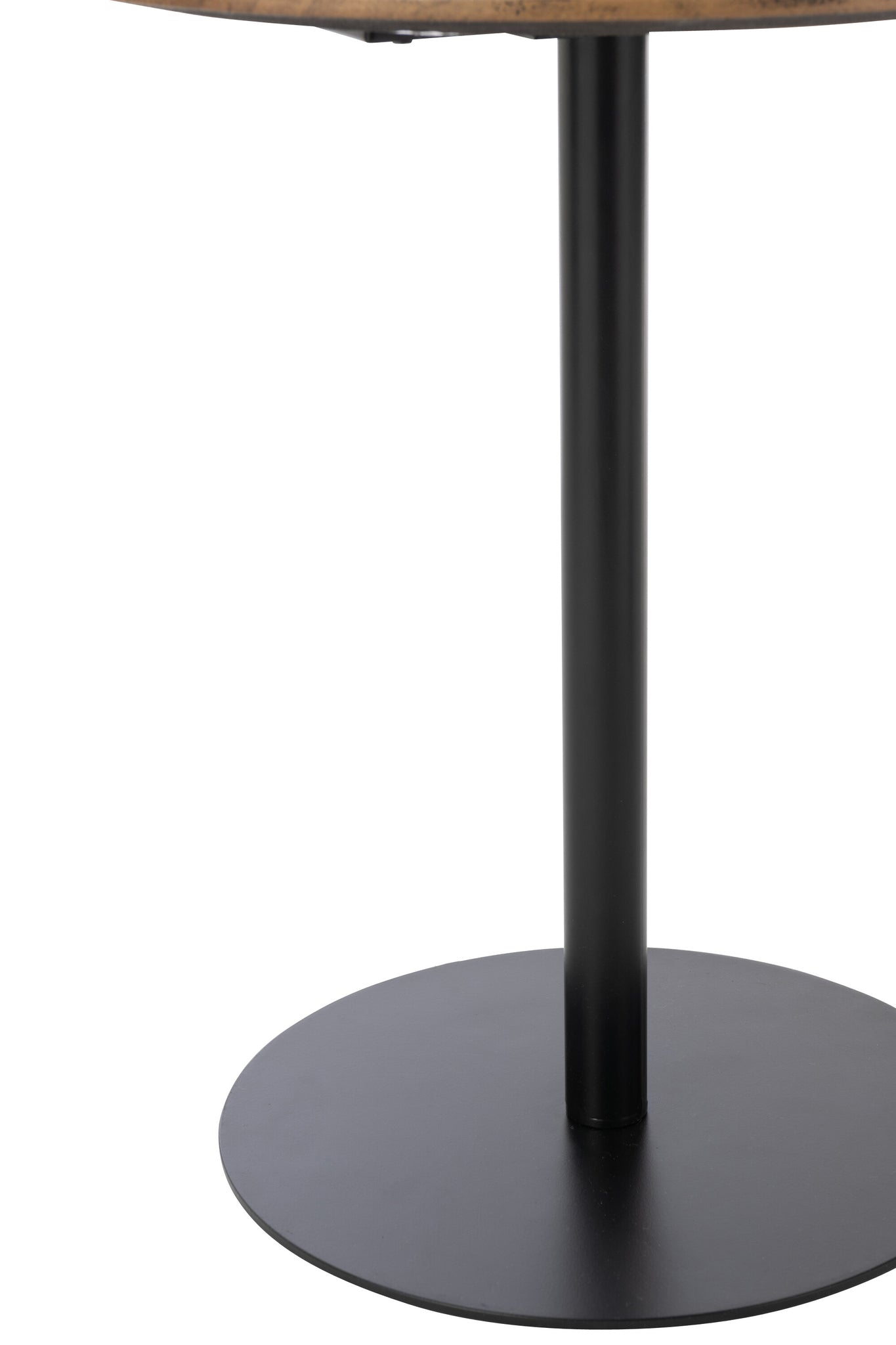 Set Of 2 Side Table Round Iron Black/Dark Brown