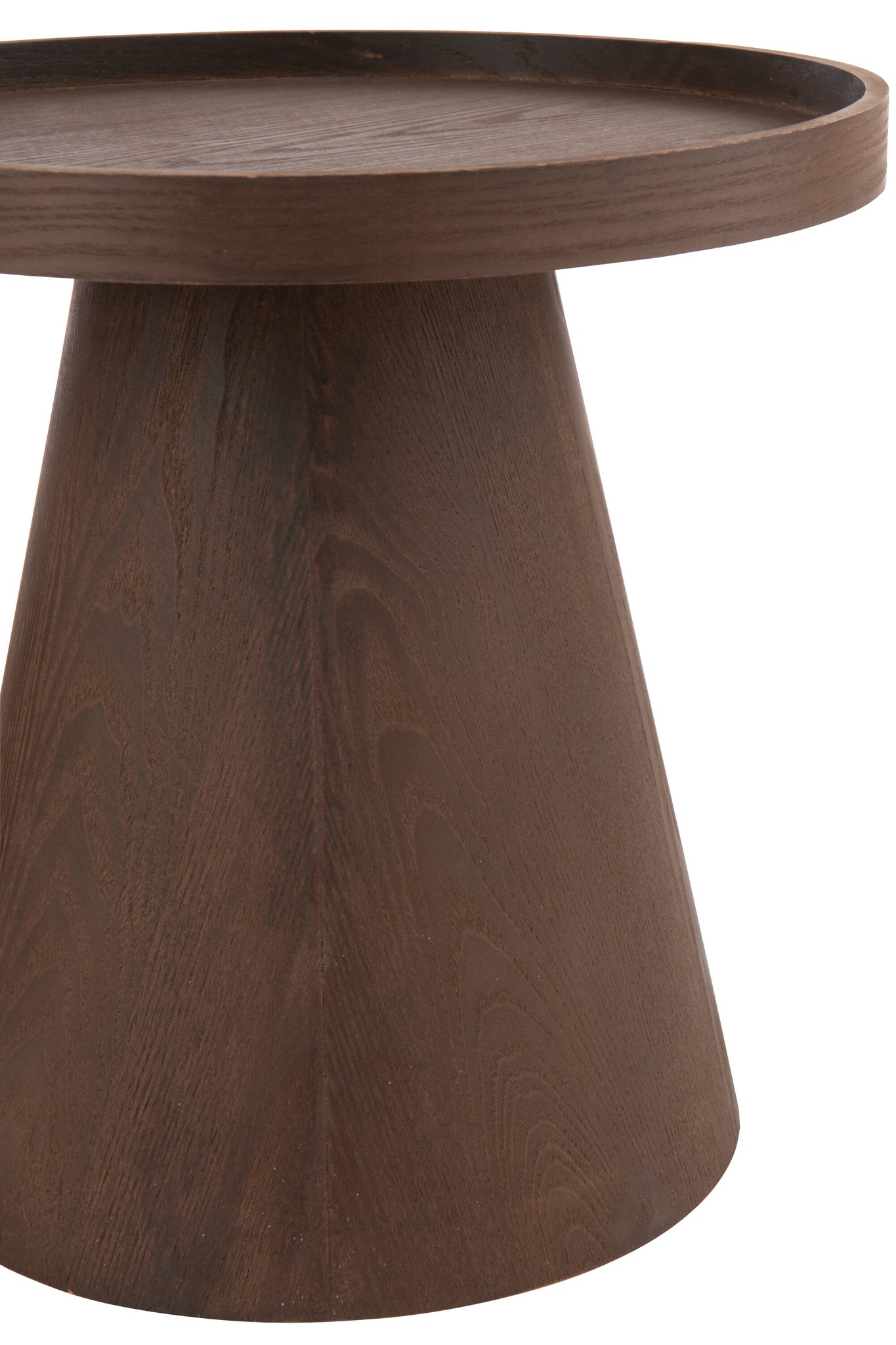 Set Of 2 Side Table Round Mdf Dark Brown