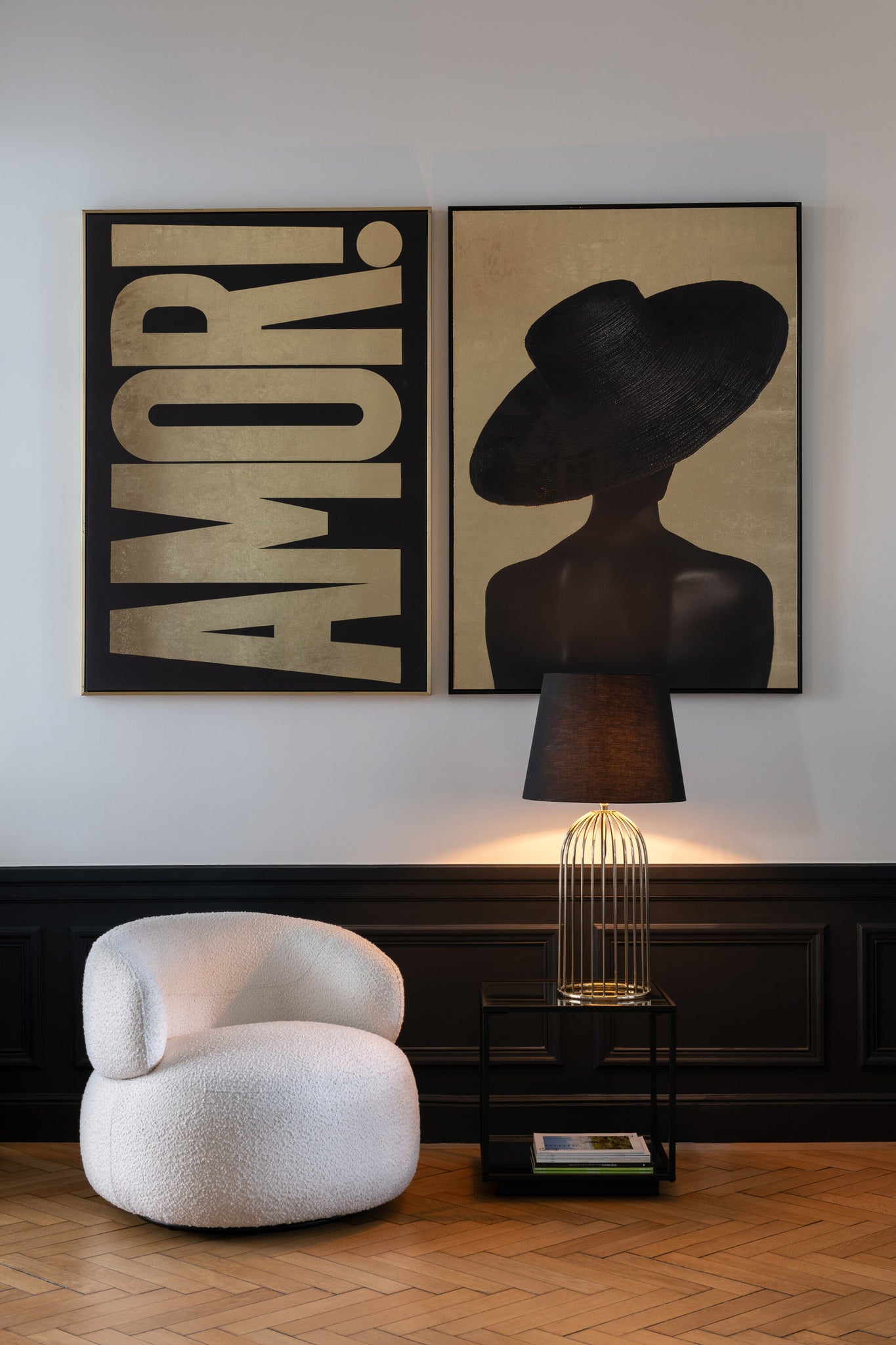 Painting Rectangle Amor Ps Black/Gold Colored