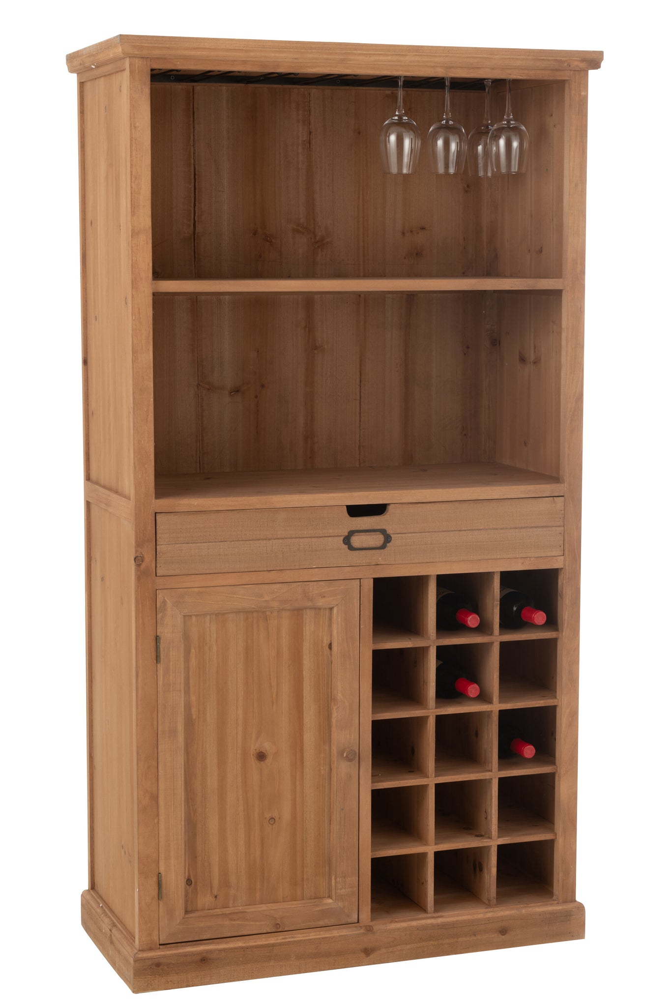 Barkast Hout met Wijnrek | Drankkast Natural