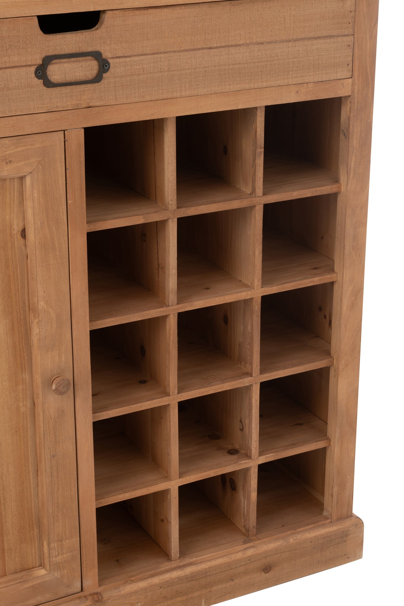 Barkast Hout Met Wijnrek Naturel 96x46x178 cm