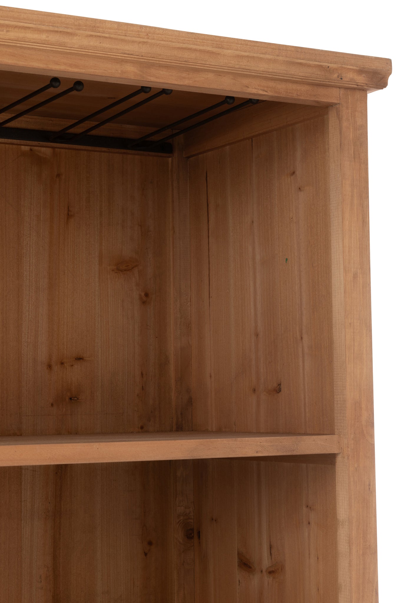 Barkast Hout Met Wijnrek Naturel 96x46x178 cm