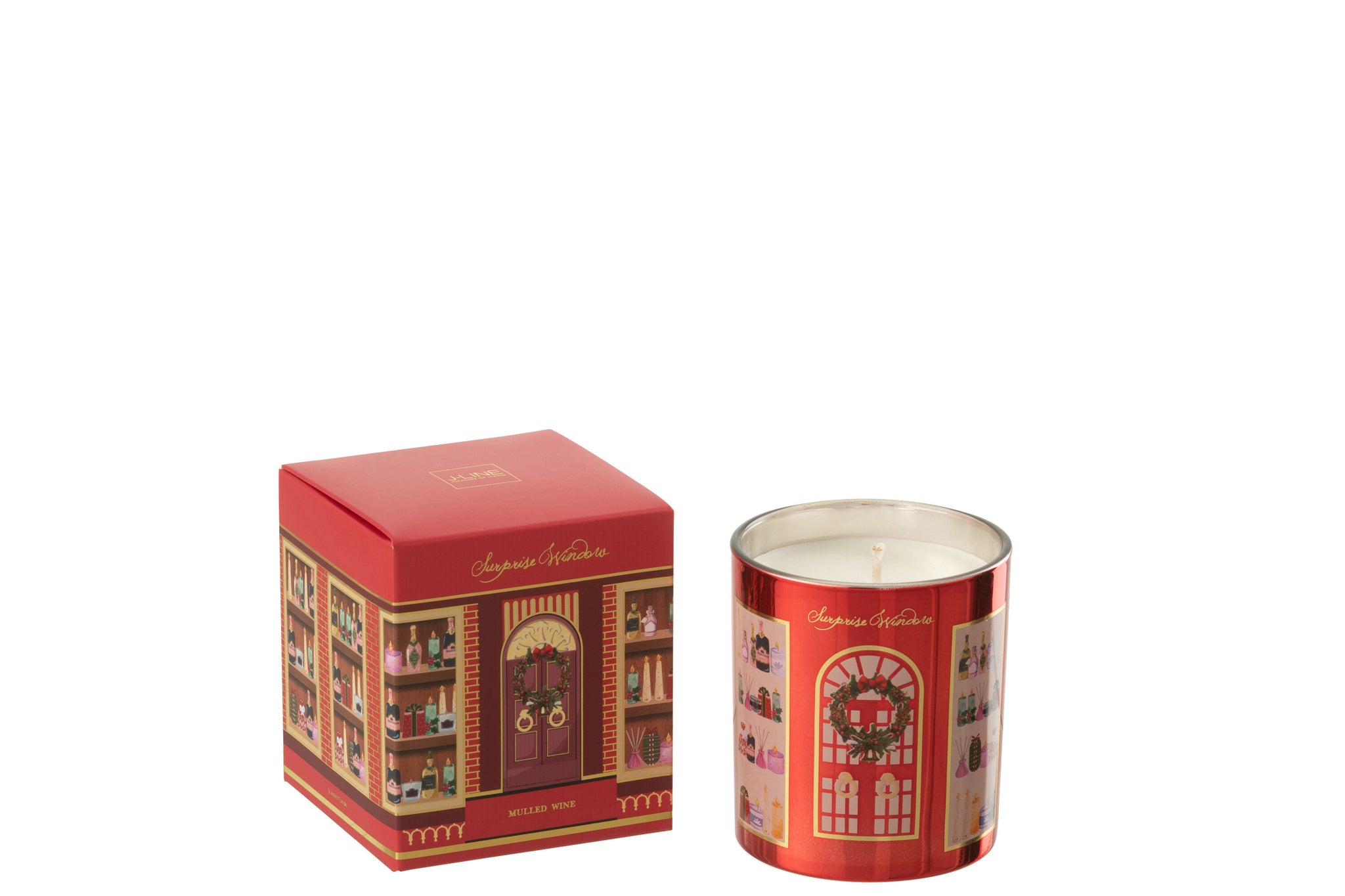 Scented Candle Surprise Window Wax Coral Red/Multicolored