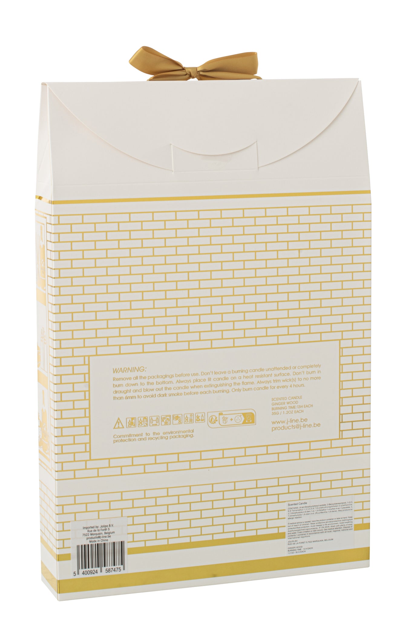 Scented Candle 12 Candles Surprise Window Wax Gold Colored/White