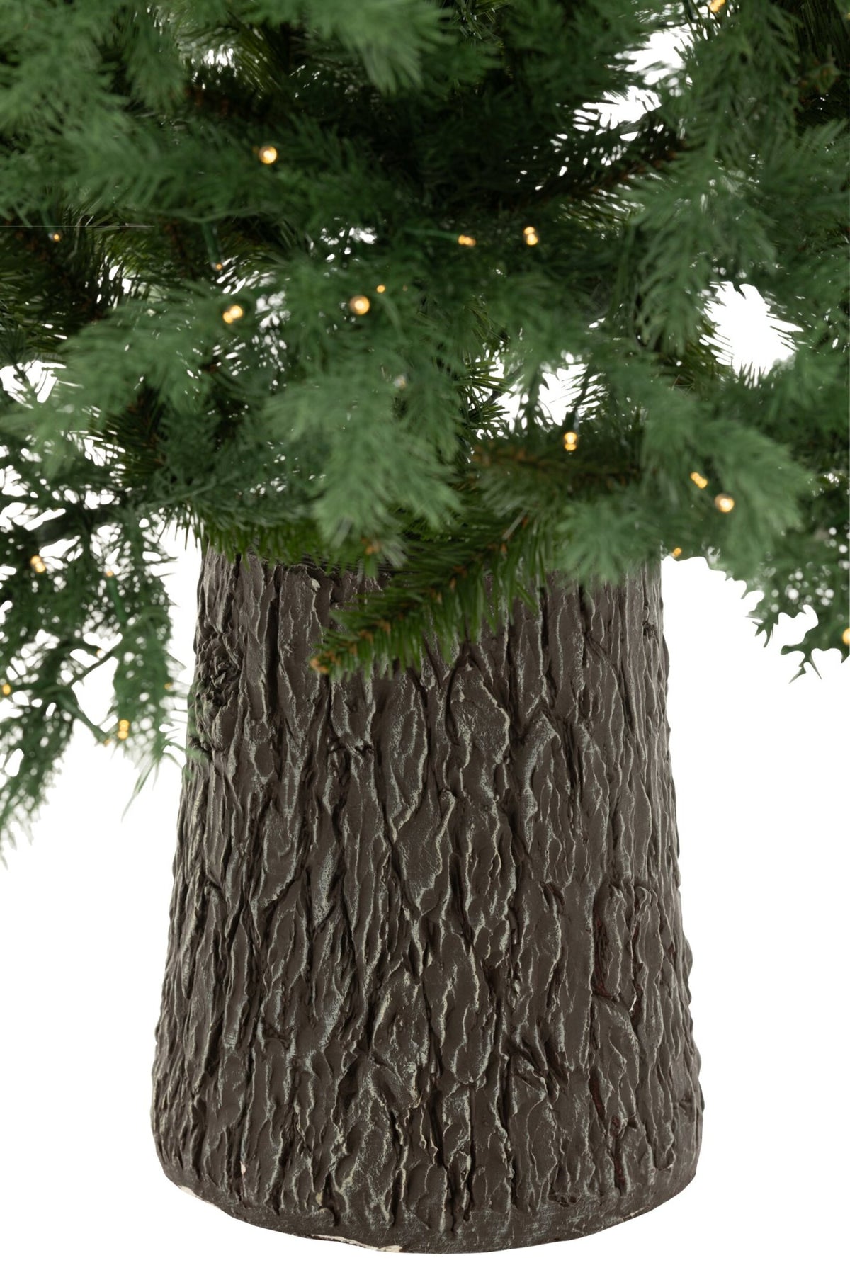 Kunstkerstboom met houten voet en 600 LED – donkergroen, 150 cm