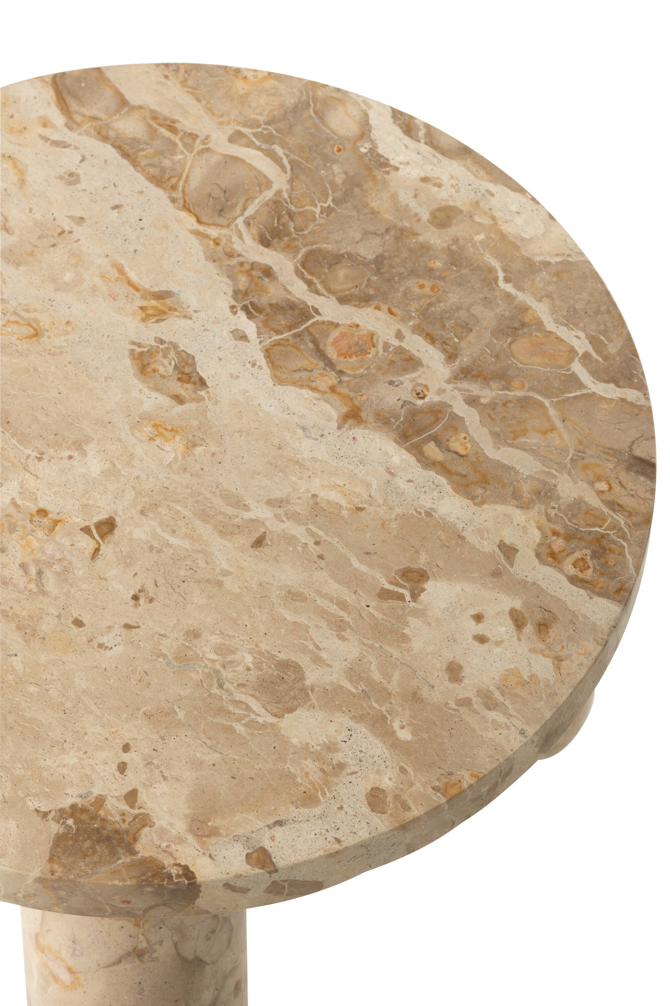 Side Table Round Marble Beige