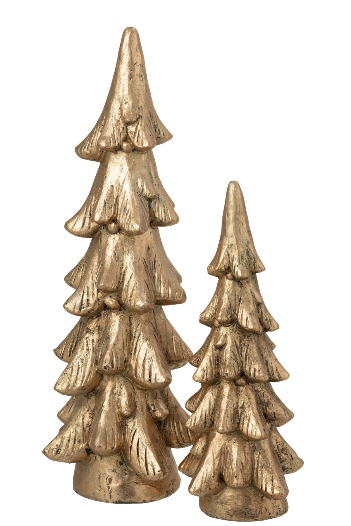 Kerstboom op ronde voet groot – magnesia, goud, 74 cm