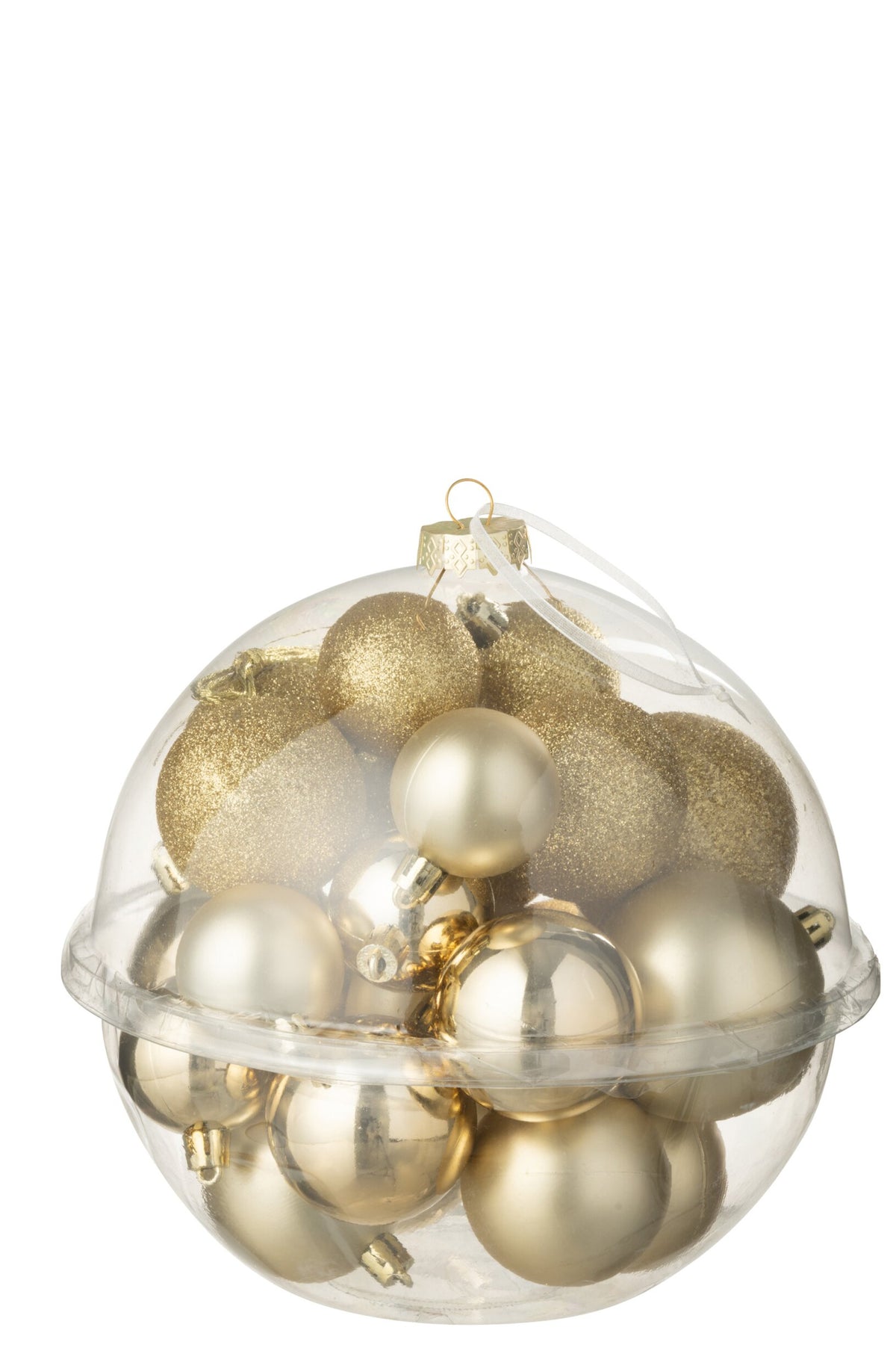 Kerstballen doos van 24 – kunststof, goud