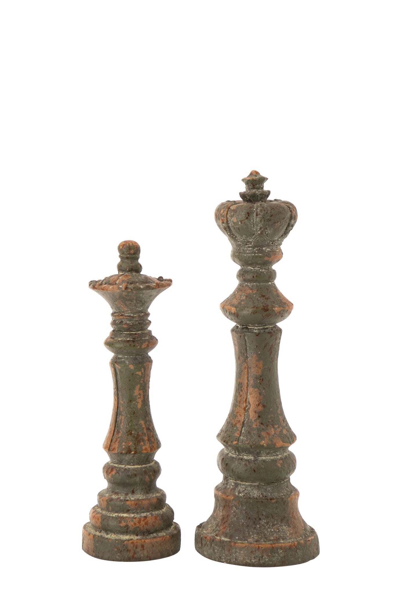 Schachfiguren antik, Outdoor, Magnesium, Dunkelgrün, 2er-Sortiment