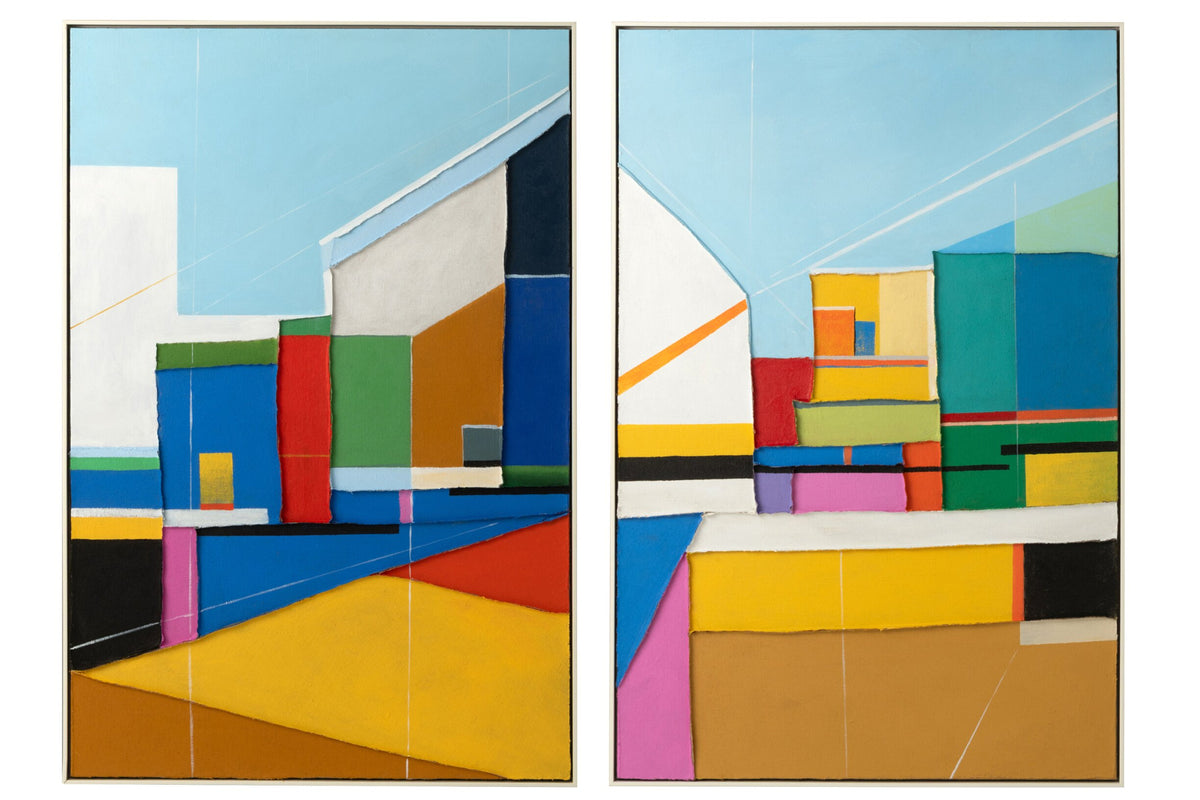 Peinture moderne – acrylique, multicolore, 82,5x122,5 cm