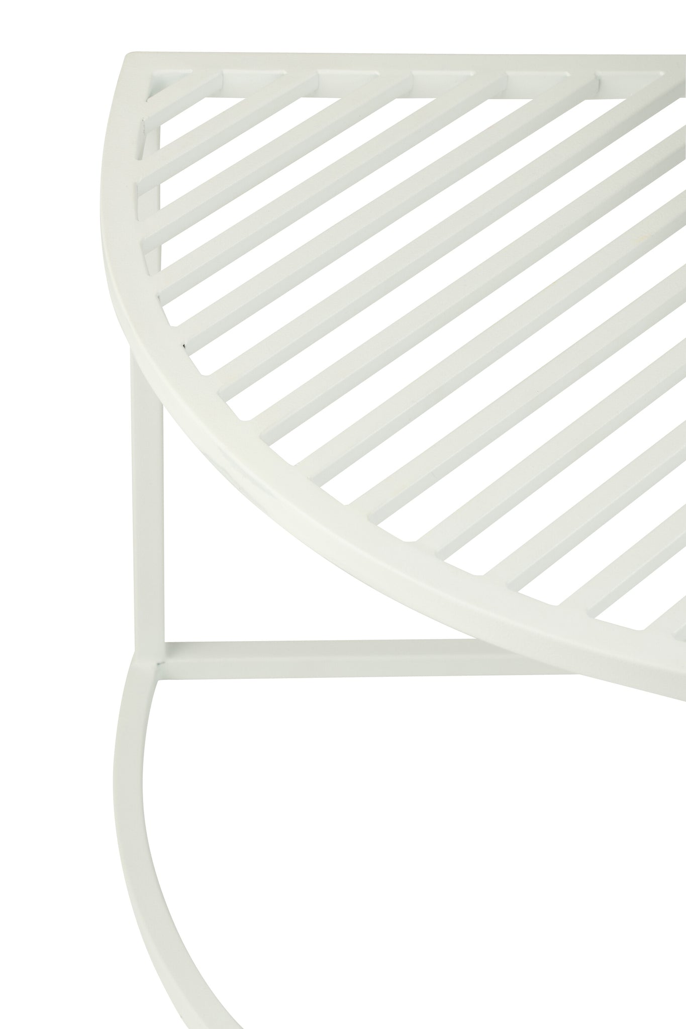 Set Of 2 Side Table Outdoor Round Metal White