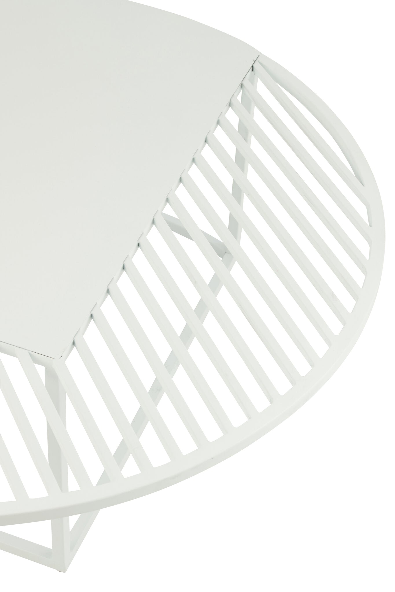 Side Table Outdoor Round Metal White