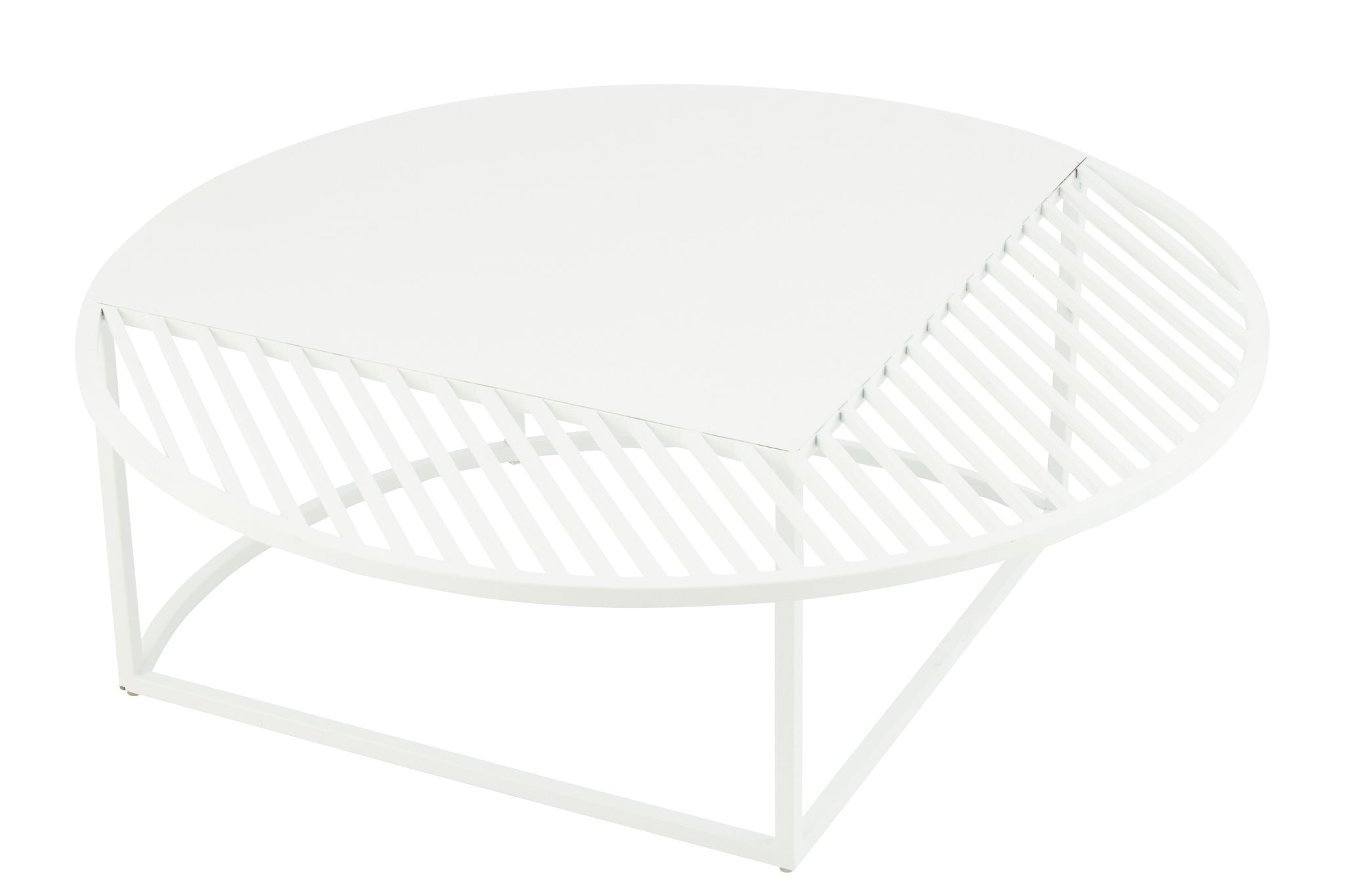 Side Table Outdoor Round Metal White
