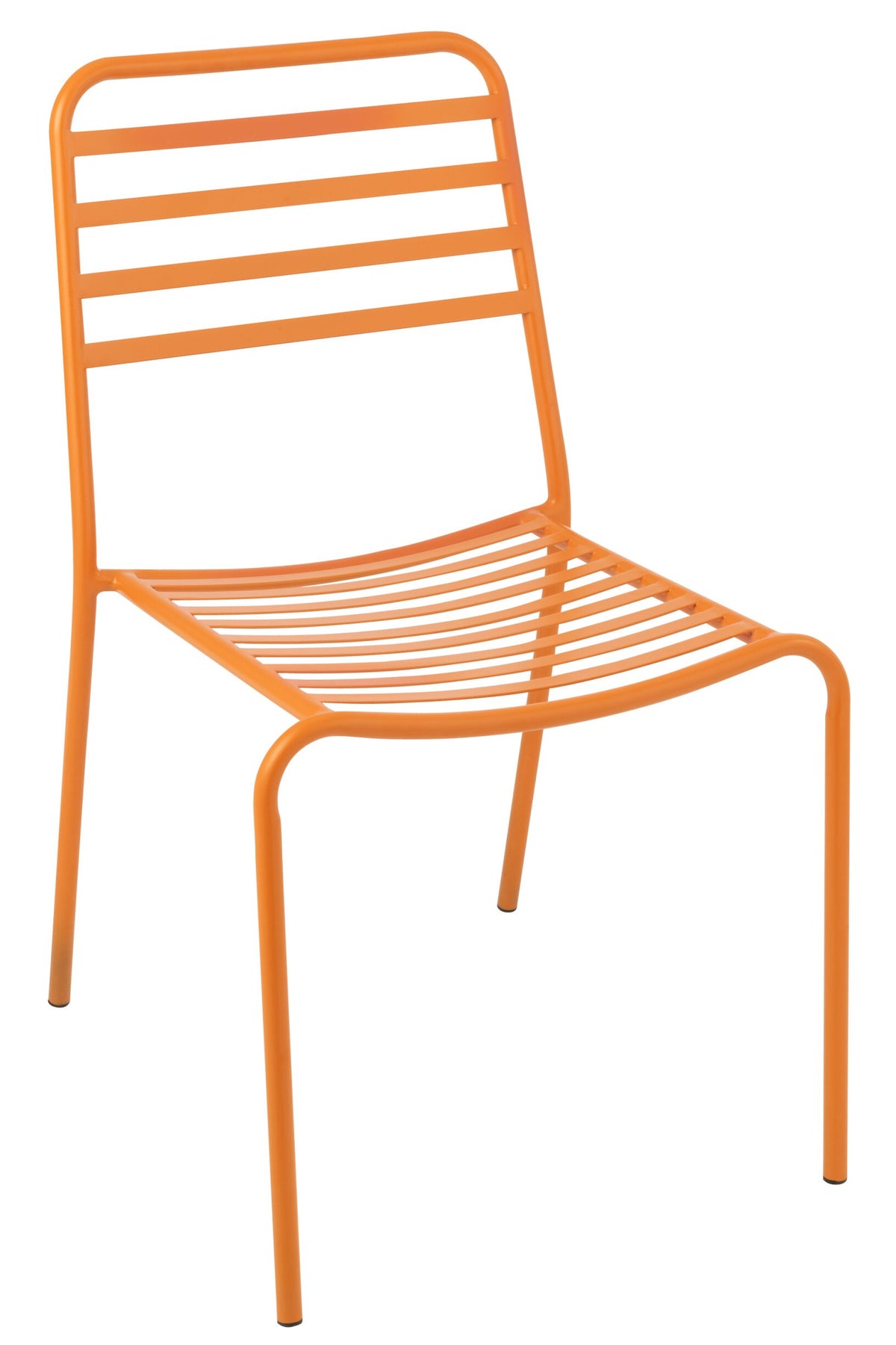Gestreifter Gartenstuhl – Metall, Orange
