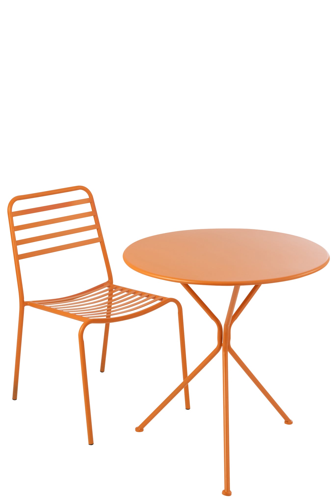 Gartentisch Dreibein Rund Metall Orange Groß