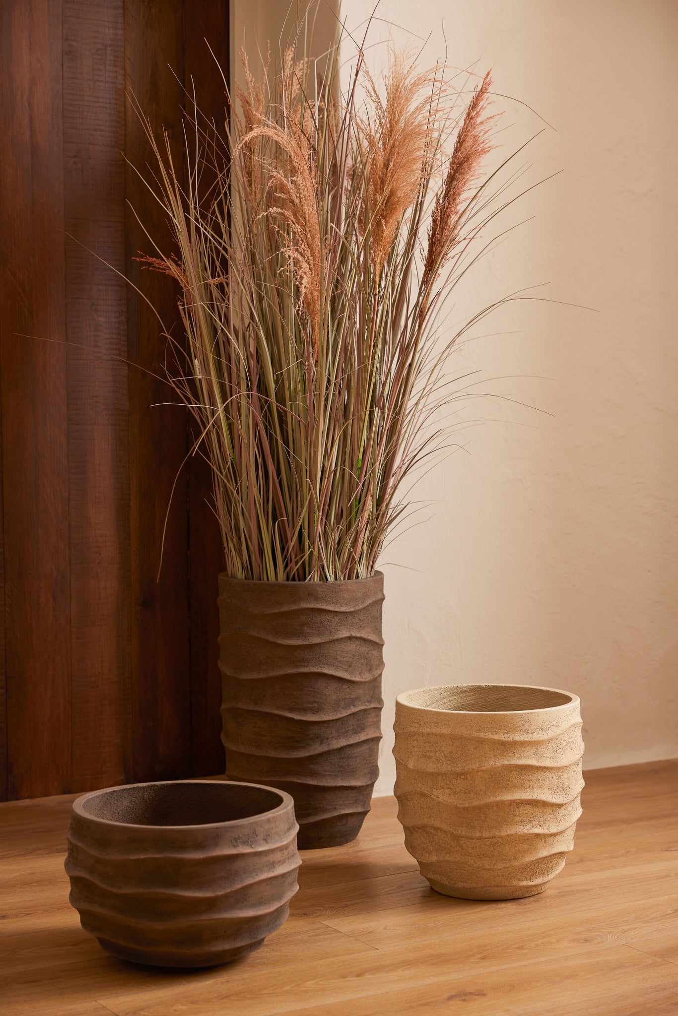 Flowerpot Waves + Outdoor Sand Dark Brown Extra Large