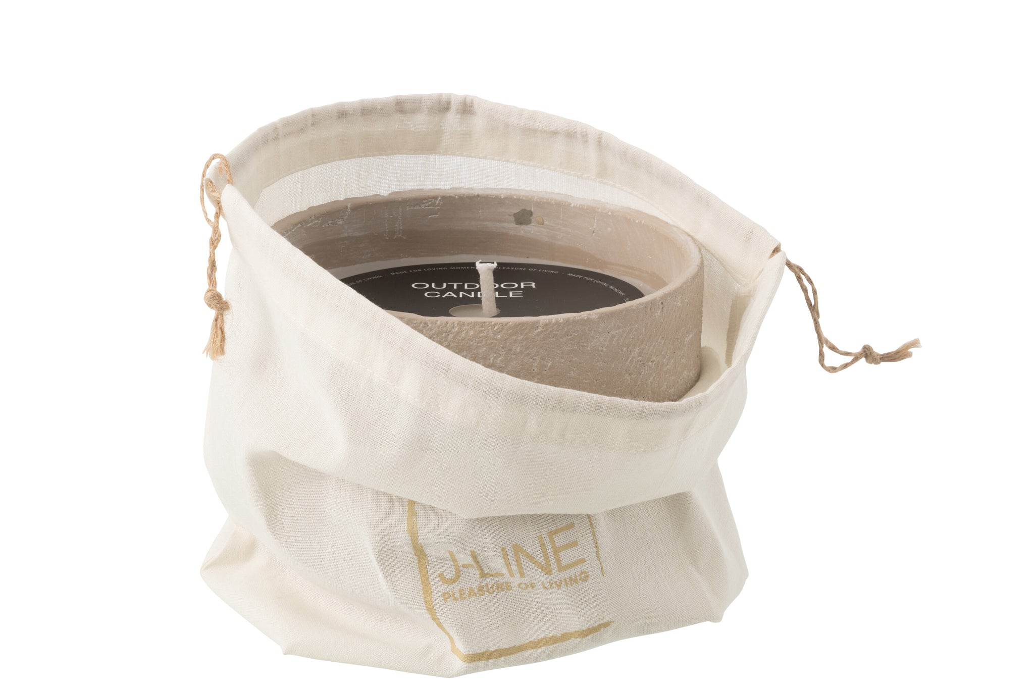 Outdoor Candle 31H Round Paraffin Light Beige Medium