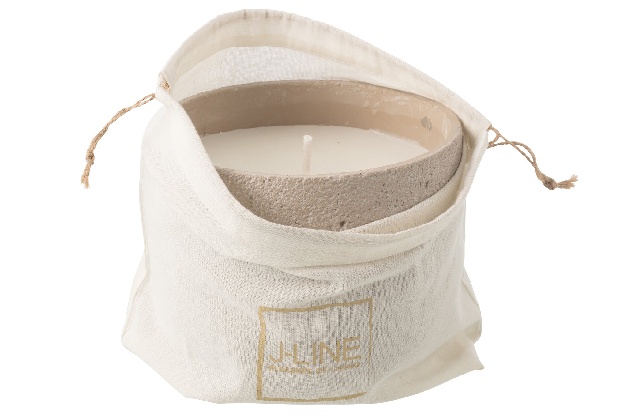 Outdoor Candle 47H Round Paraffin Light Beige Large