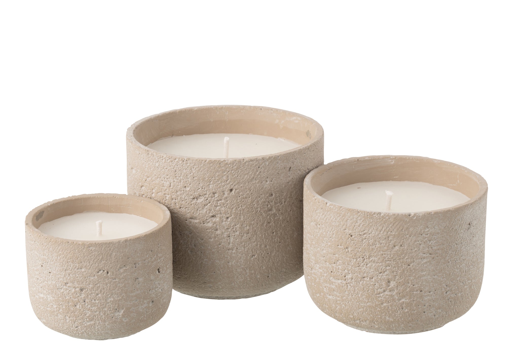 Outdoor Candle 47H Round Paraffin Light Beige Large