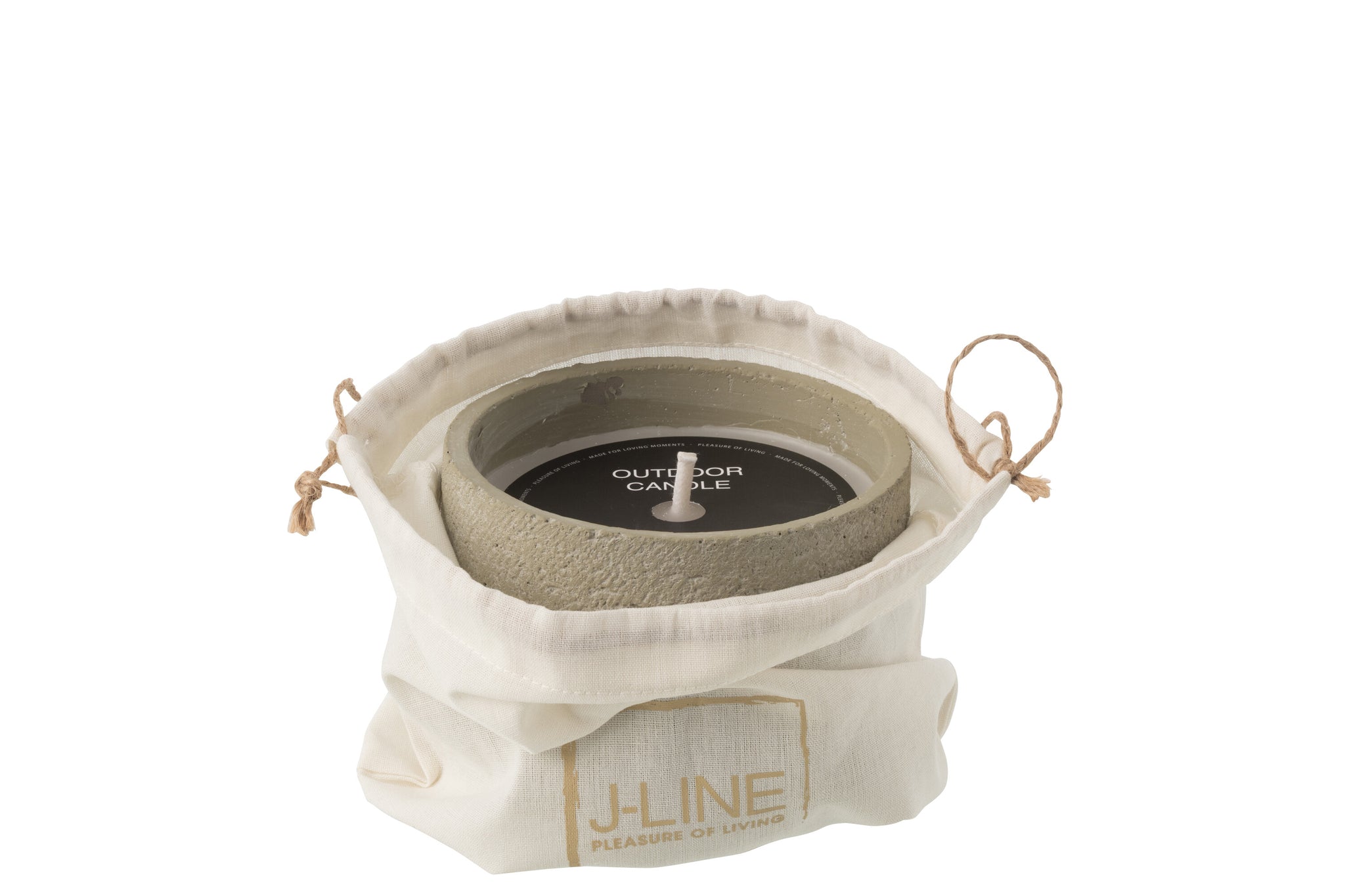 Outdoor Candle 16H Round Paraffin Light Green Small