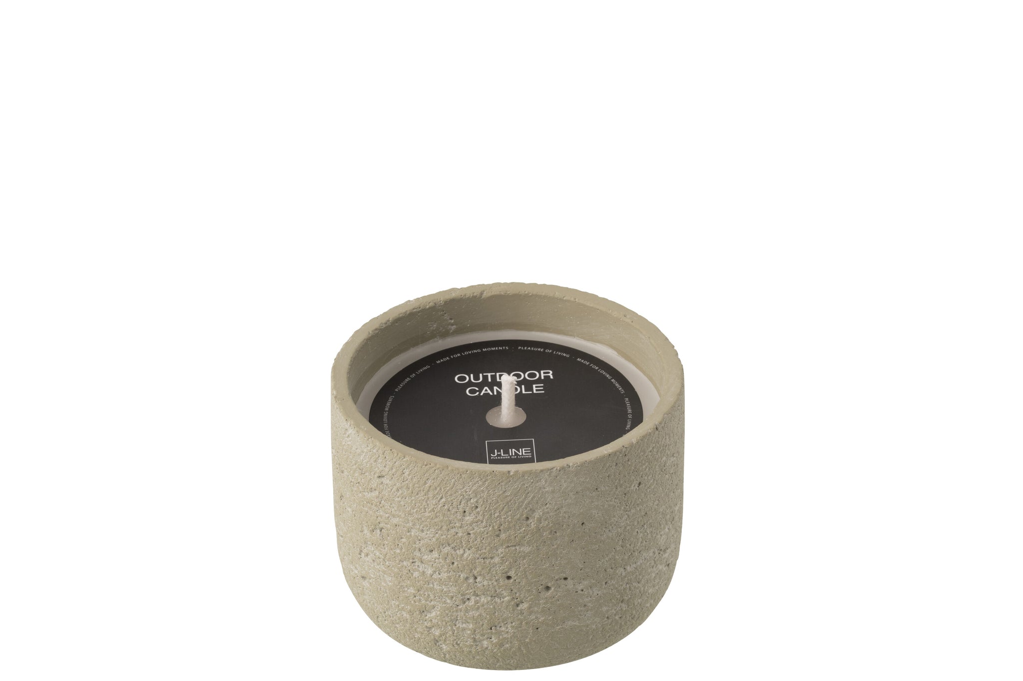 Outdoor Candle 16H Round Paraffin Light Green Small